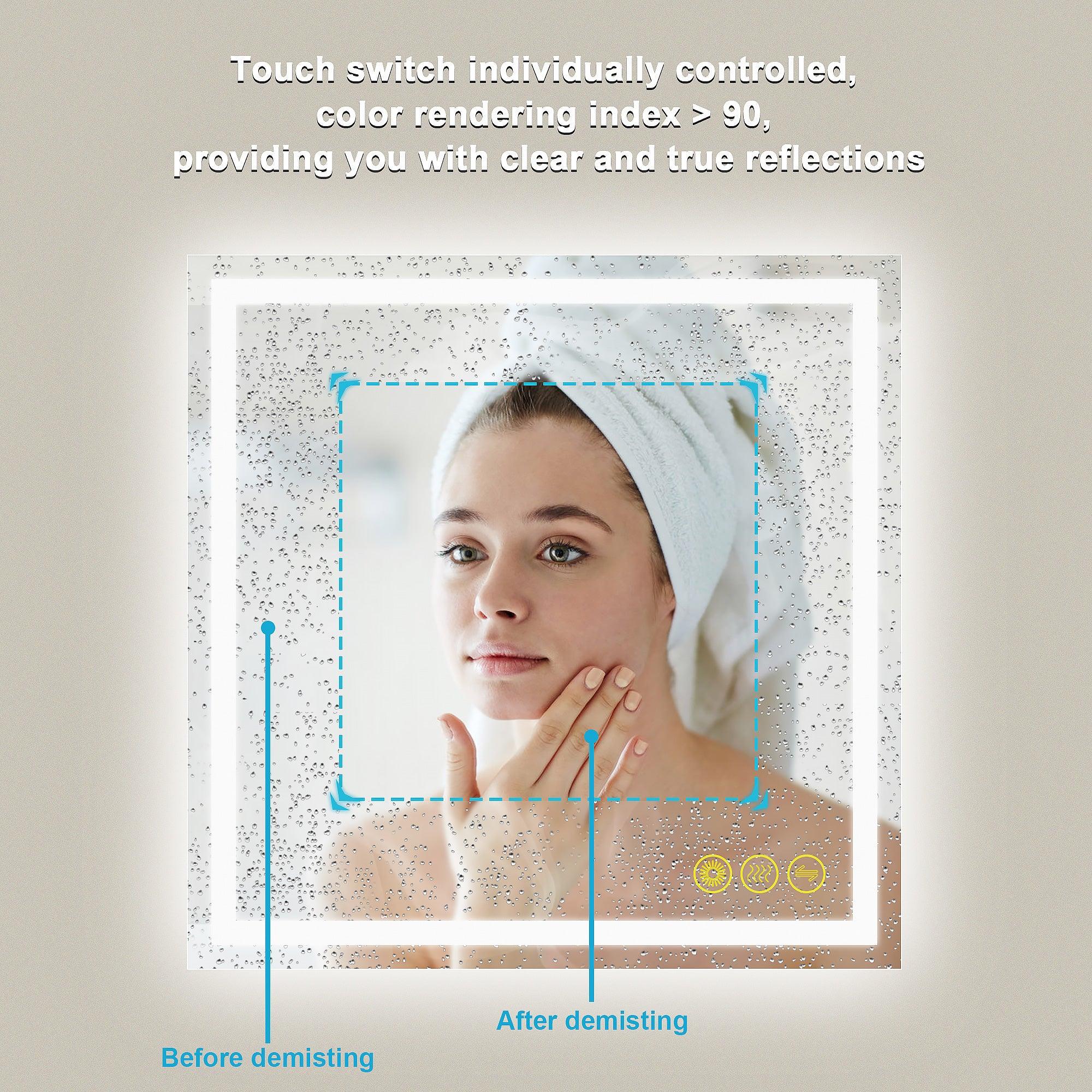 GlareGuard Anti-Fog Bathroom Led Mirror Backlit Illuminated Mirror Touch Switch Dimmable - Image 29