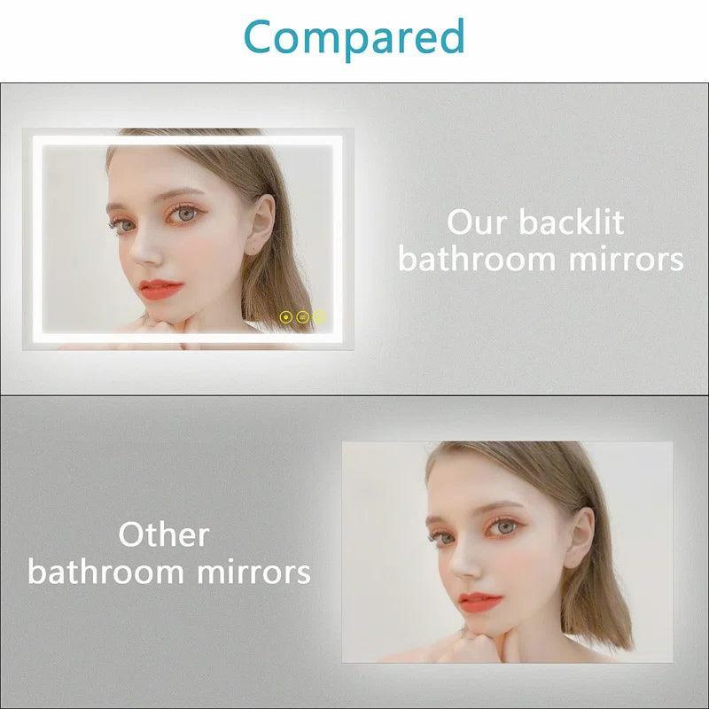 GlareGuard Anti-Fog Bathroom Led Mirror Backlit Illuminated Mirror Touch Switch Dimmable - Image 3