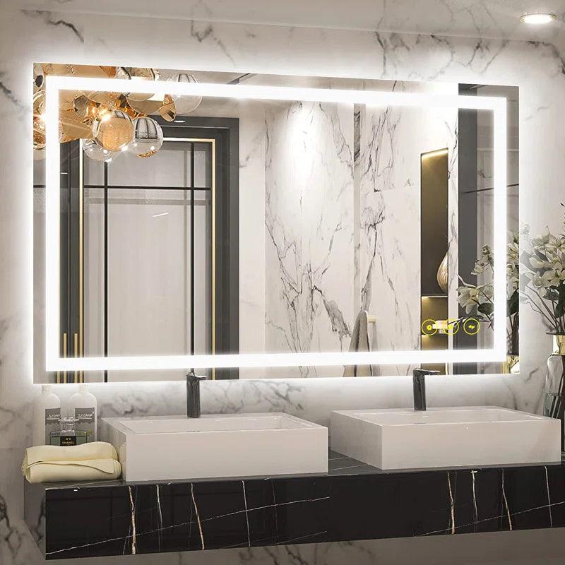 GlareGuard Anti-Fog Bathroom Led Mirror Backlit Illuminated Mirror Touch Switch Dimmable - Image 31