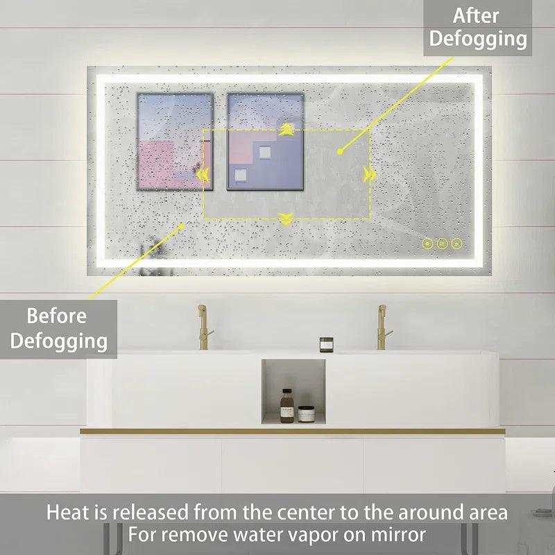 GlareGuard Anti-Fog Bathroom Led Mirror Backlit Illuminated Mirror Touch Switch Dimmable - Image 8