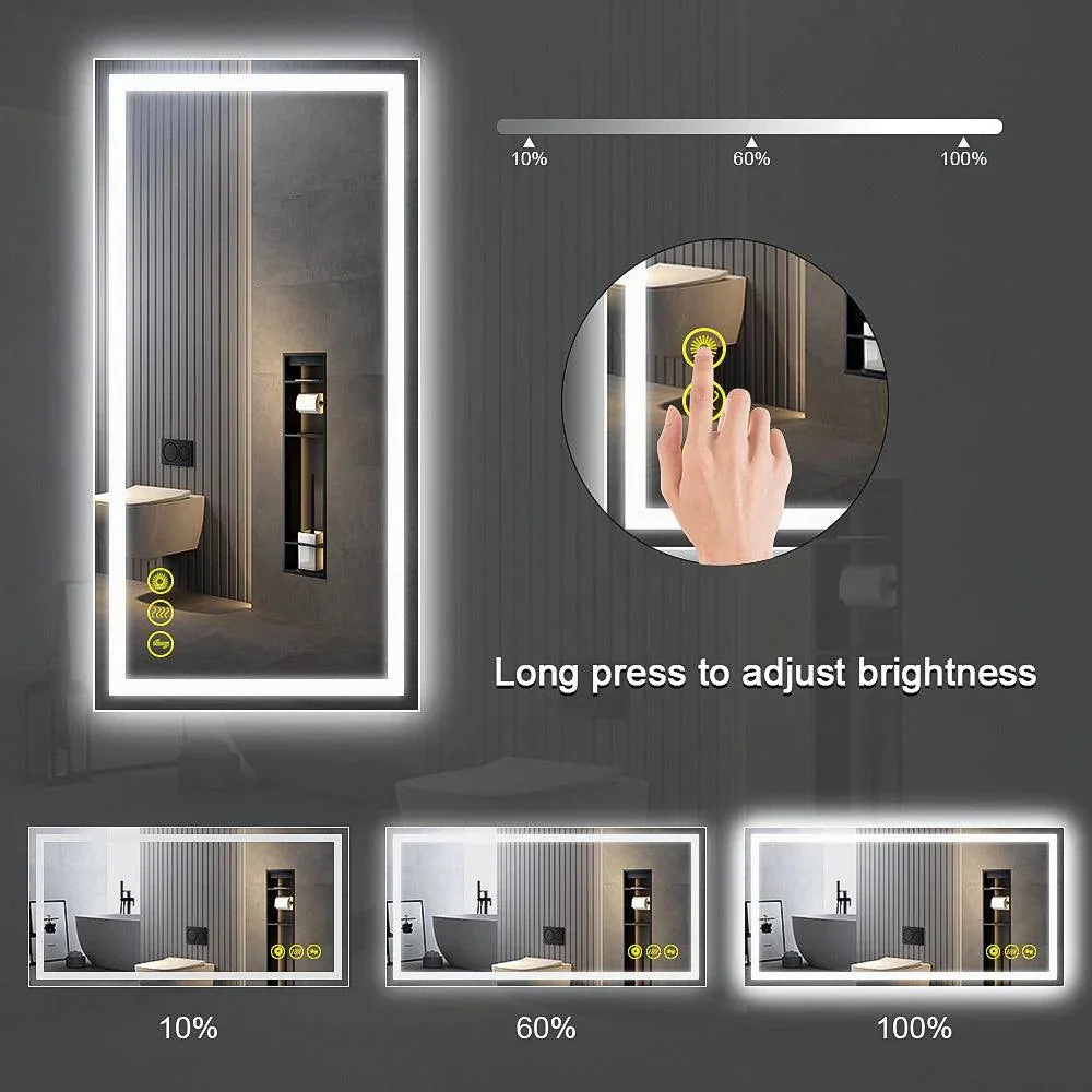 GlareGuard Rectangular Anti-Fog Dimmable Backlit LED Bathroom Vanity Mirror - Image 12