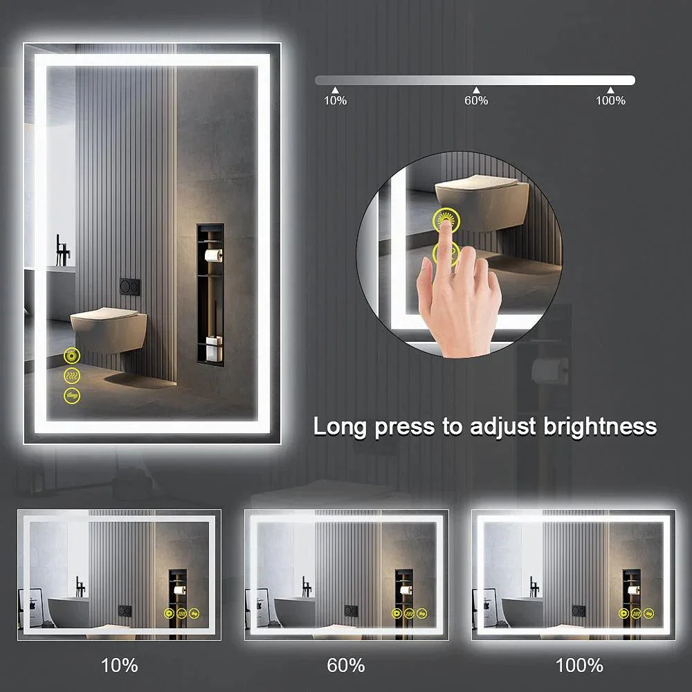 GlareGuard Rectangular Anti-Fog Dimmable Backlit LED Bathroom Vanity Mirror - Image 15