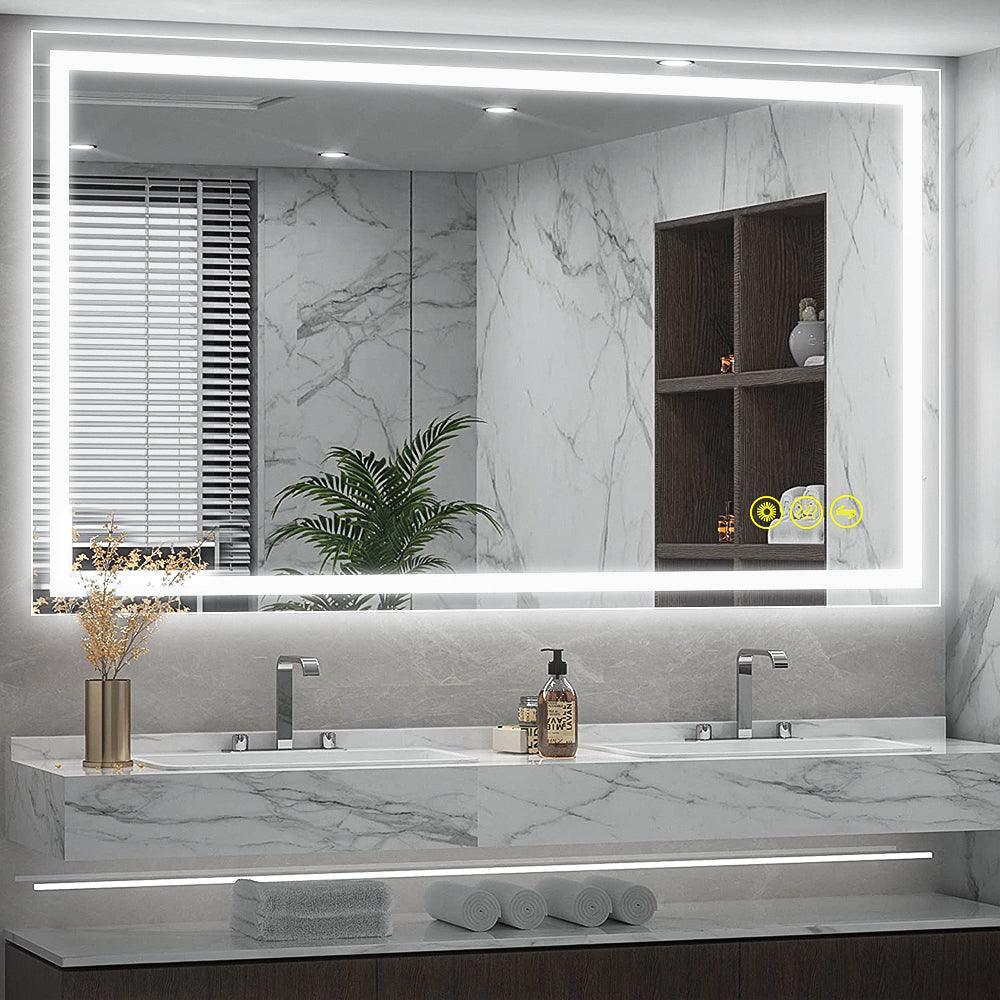 GlareGuard Rectangular Anti-Fog Dimmable Backlit LED Bathroom Vanity Mirror - Image 19