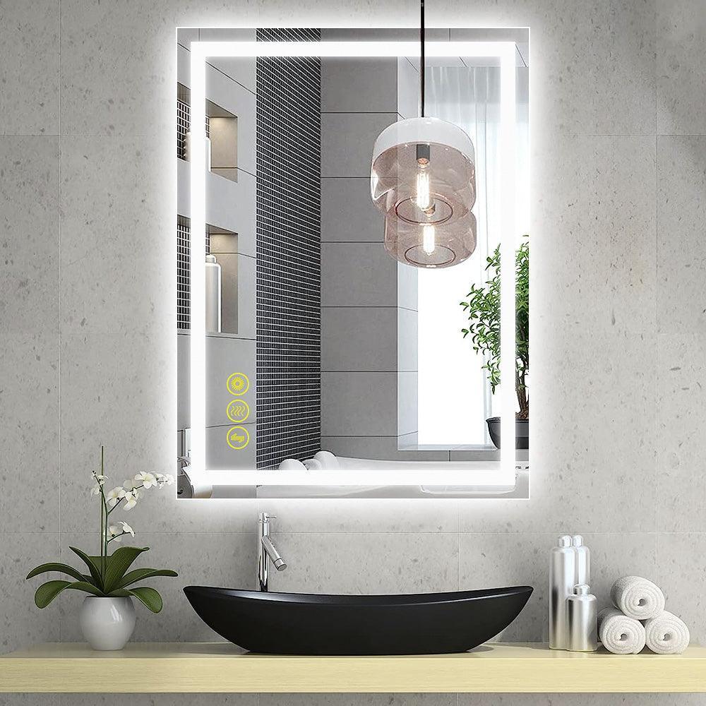 GlareGuard Rectangular Anti-Fog Dimmable Backlit LED Bathroom Vanity Mirror - Image 29