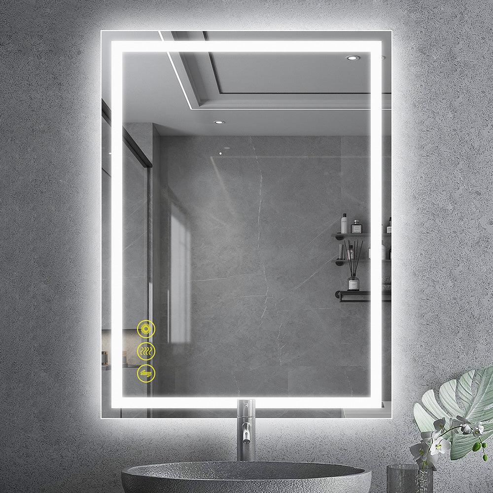 GlareGuard Rectangular Anti-Fog Dimmable Backlit LED Bathroom Vanity Mirror - Image 31