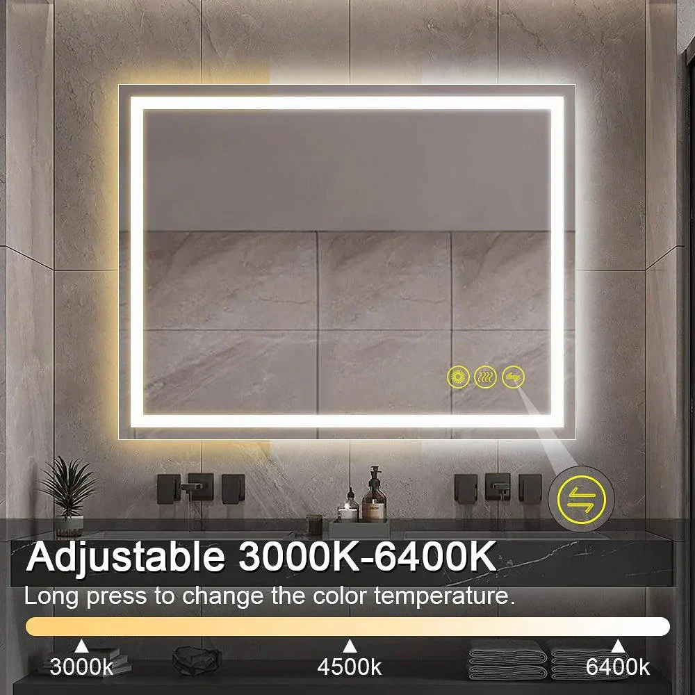 GlareGuard Rectangular Anti-Fog Dimmable Backlit LED Bathroom Vanity Mirror - Image 37