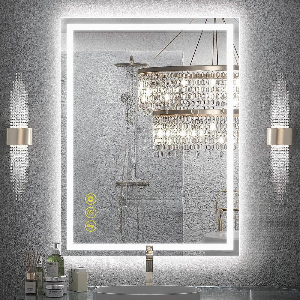 GlareGuard Rectangular Anti-Fog Dimmable Backlit LED Bathroom Vanity Mirror - Image 42