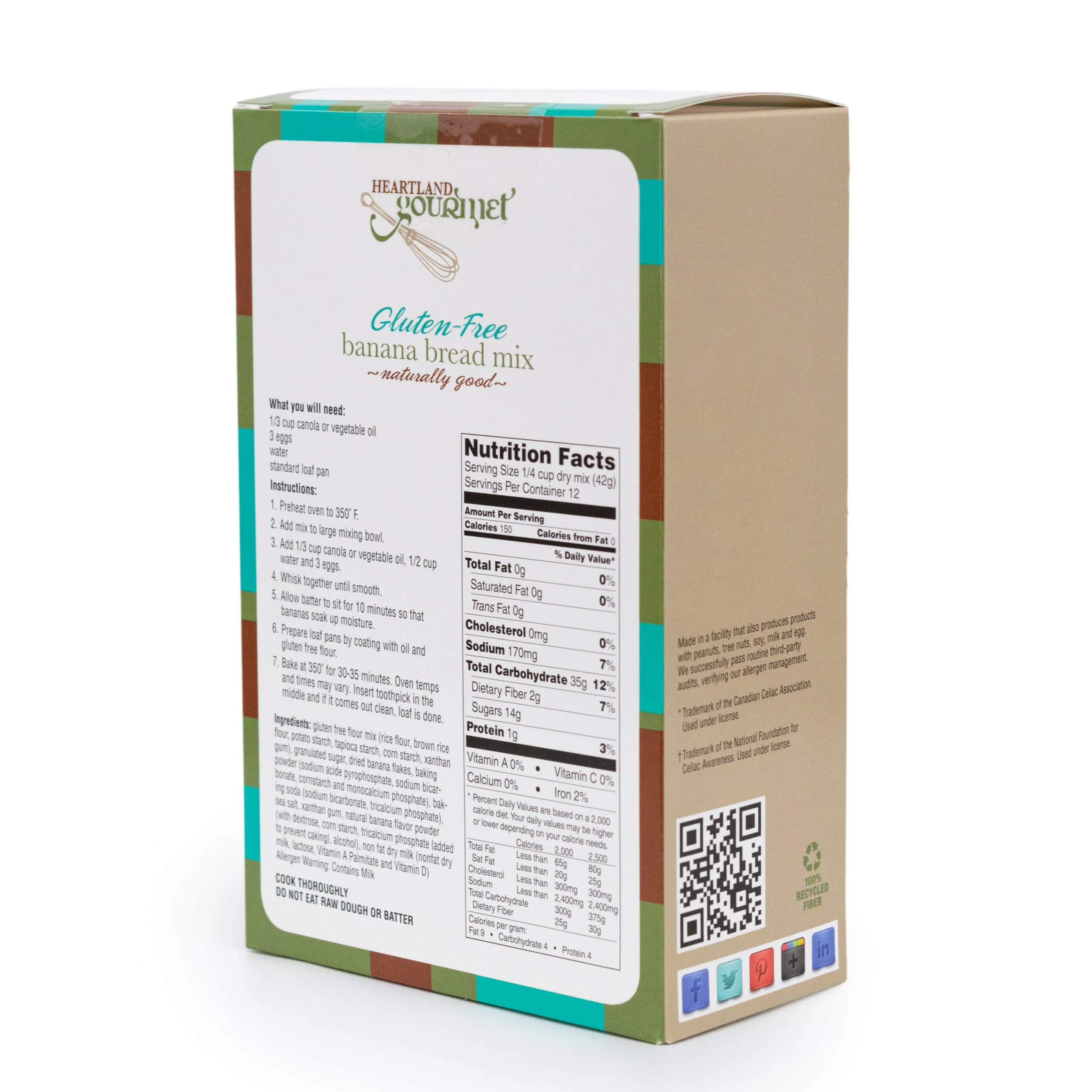 Gluten Free Banana Bread Mix | Pack of 6 | 16 oz | Heartland Gourmet | 2027 - Image 3