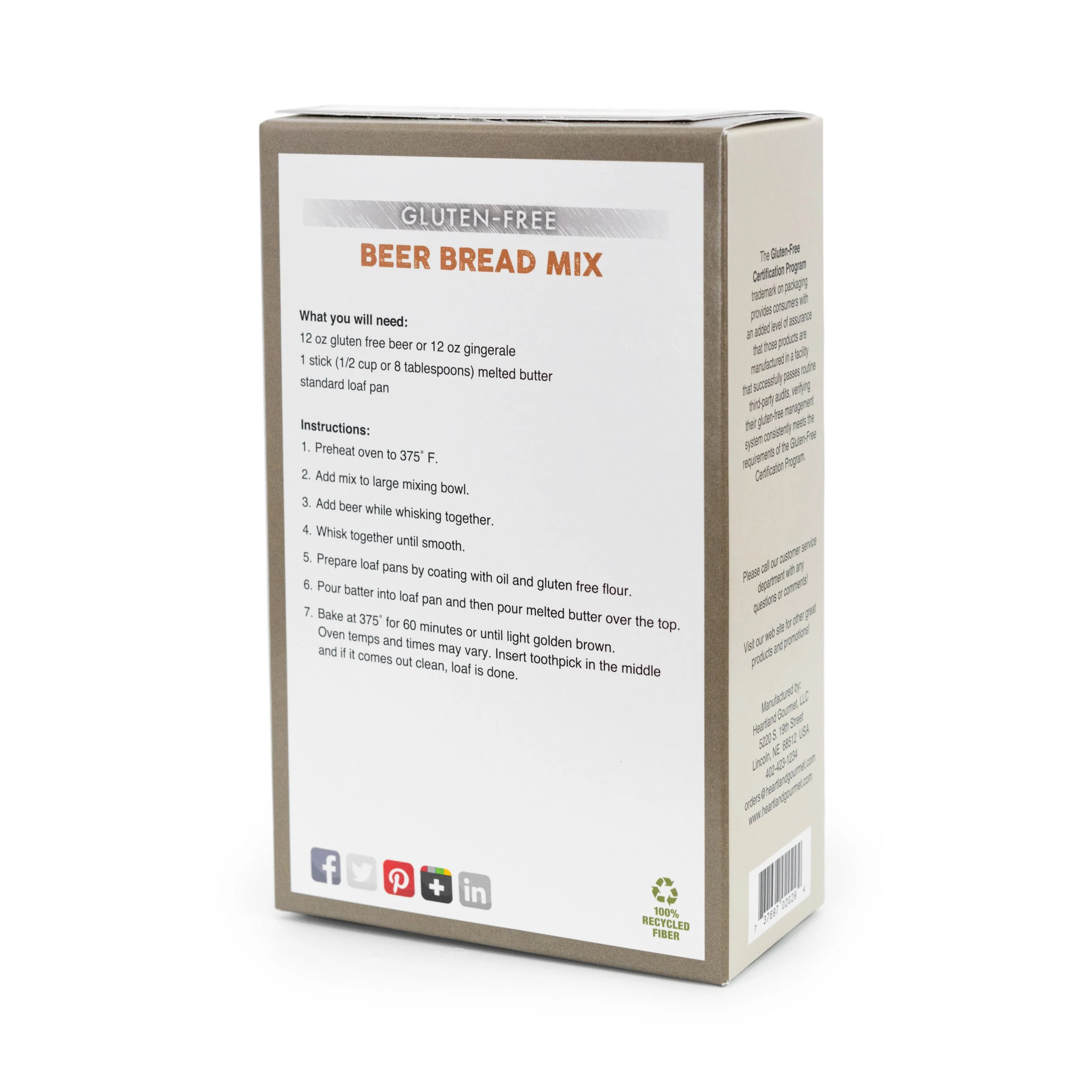 Gluten Free Beer Bread Mix | Pack of 2 | 16 oz | Heartland Gourmet | 2029 - Image 3