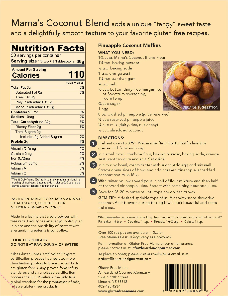 Gluten Free Coconut Flour | Pack of 2 | 2 lb | Gluten Free Mama | 6052 - Image 4