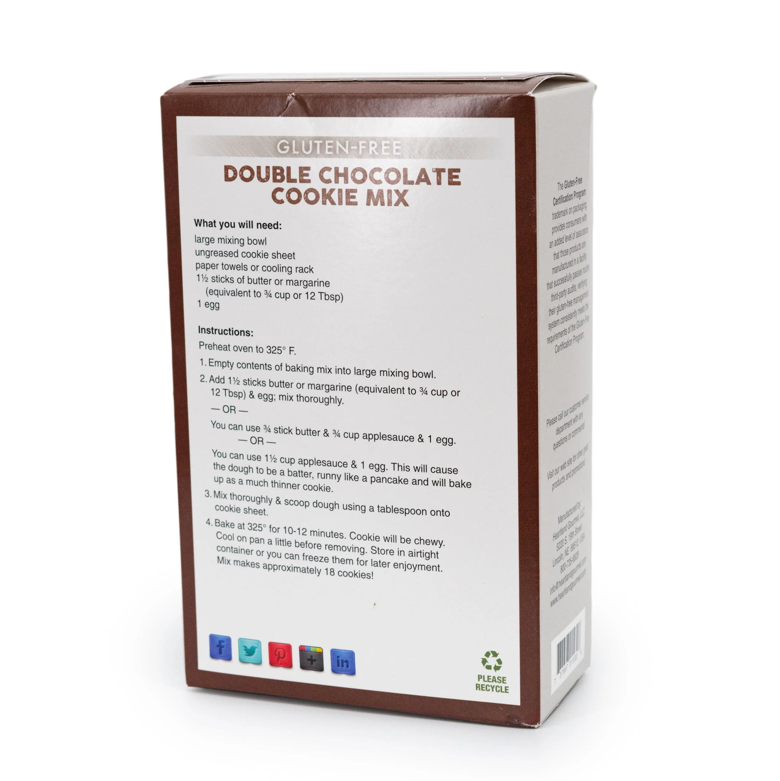 Gluten Free Double Chocolate Cookie Mix | Pack of 2 | 16 oz | Heartland Gourmet - Image 3