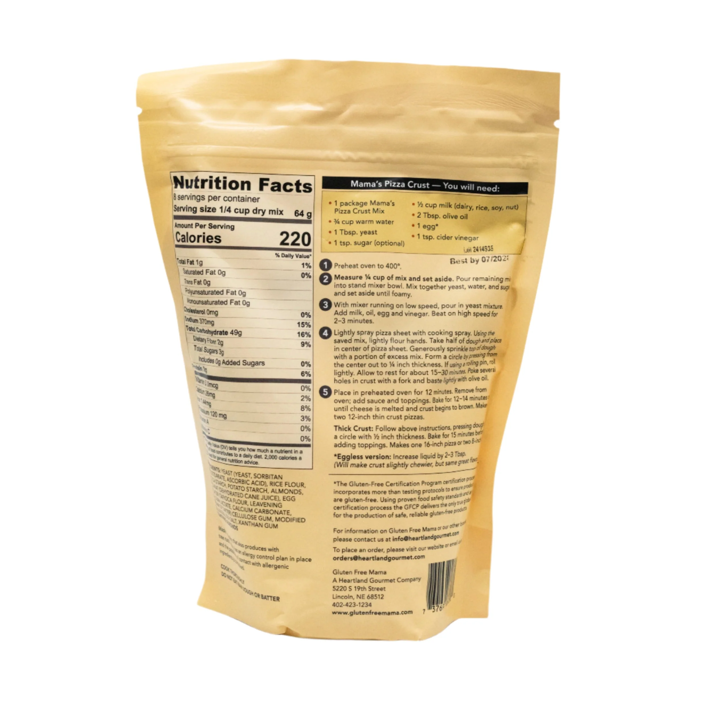 Gluten Free Pizza Crust Mix | Pack of 2 | 18 oz | Gluten Free Mama | 6058 - Image 3