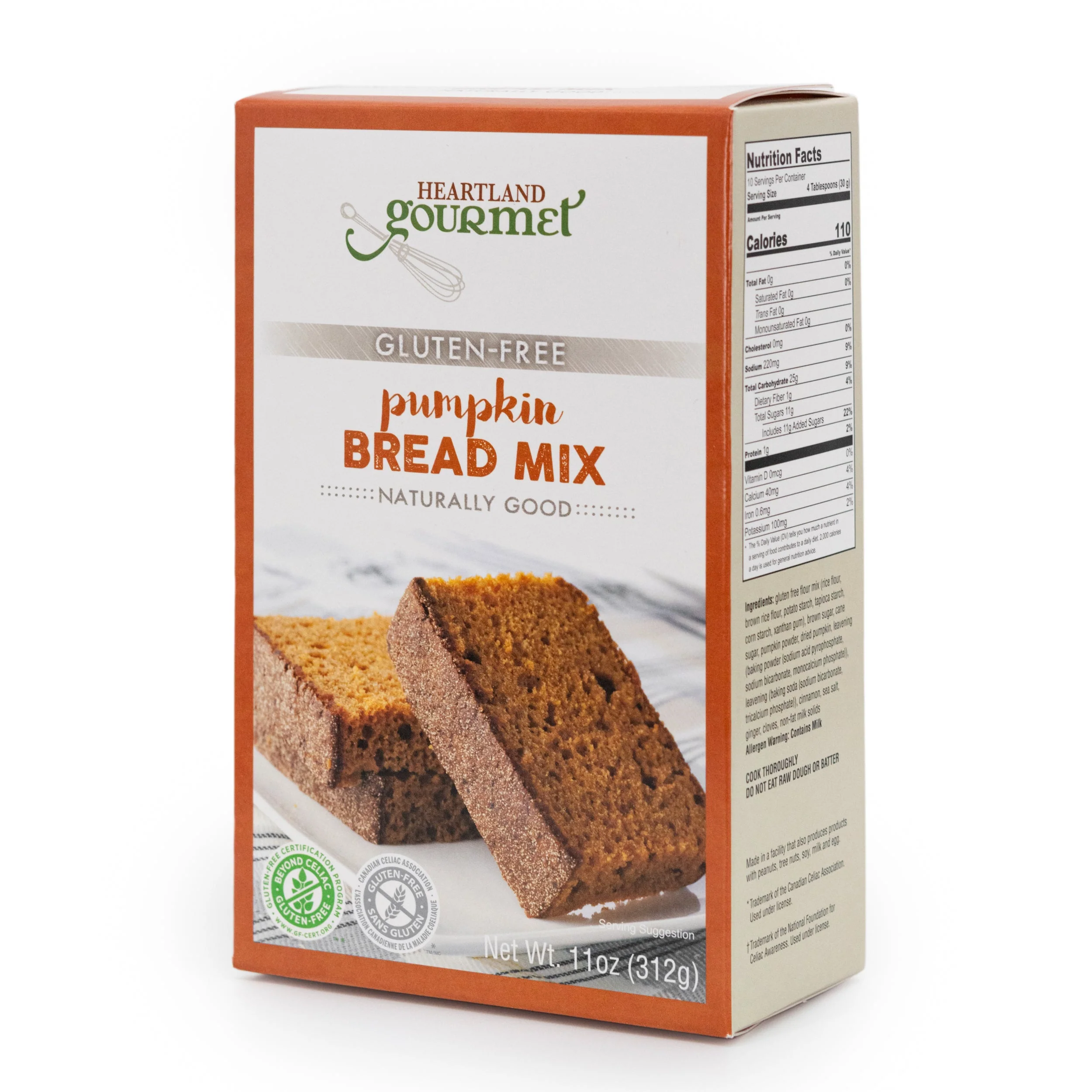 Gluten Free Pumpkin Bread Mix | Pack of 2 | 11 oz | Heartland Gourmet | 2028 - Image 2