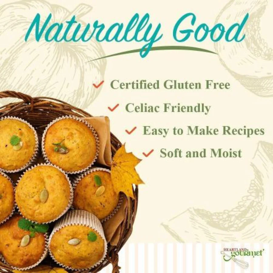 Gluten Free Pumpkin Bread Mix | Pack of 6 | 11 oz | Heartland Gourmet  | 2028 - Image 9