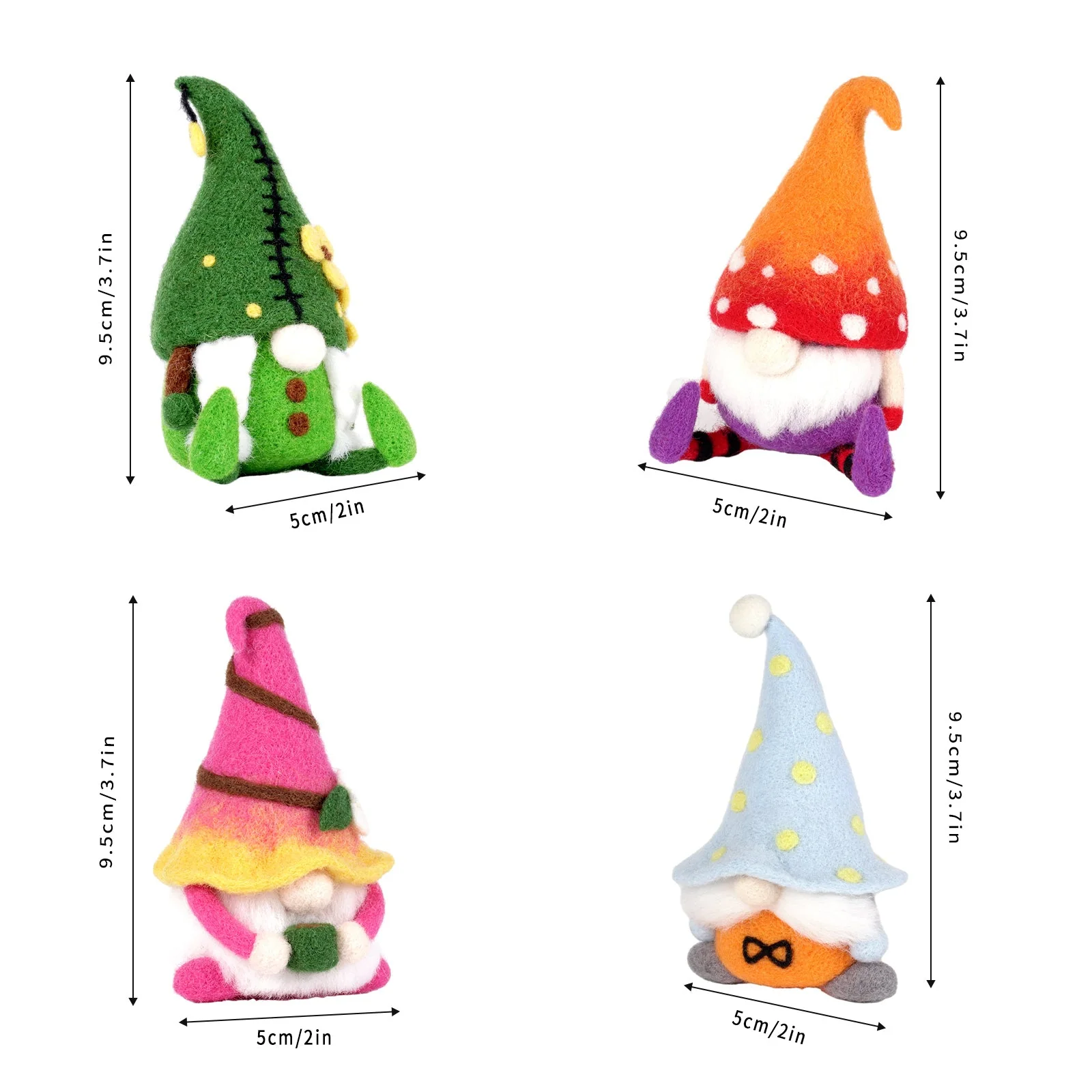 Gnomes Needle Felting Kit. Wizardi DIY Wool Craft F07N8-Z-01 - Image 7
