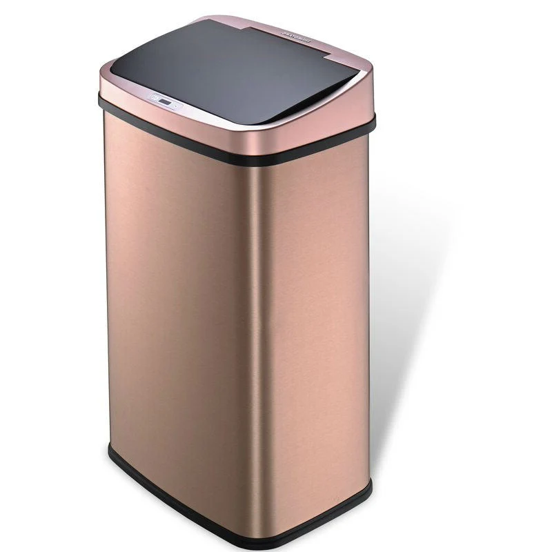 Gold 13-Gallon Stainless Steel Kitchen Trash Can with Motion Sensor Lid - Image 2