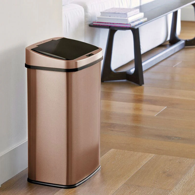 Gold 13-Gallon Stainless Steel Kitchen Trash Can with Motion Sensor Lid - Image 3