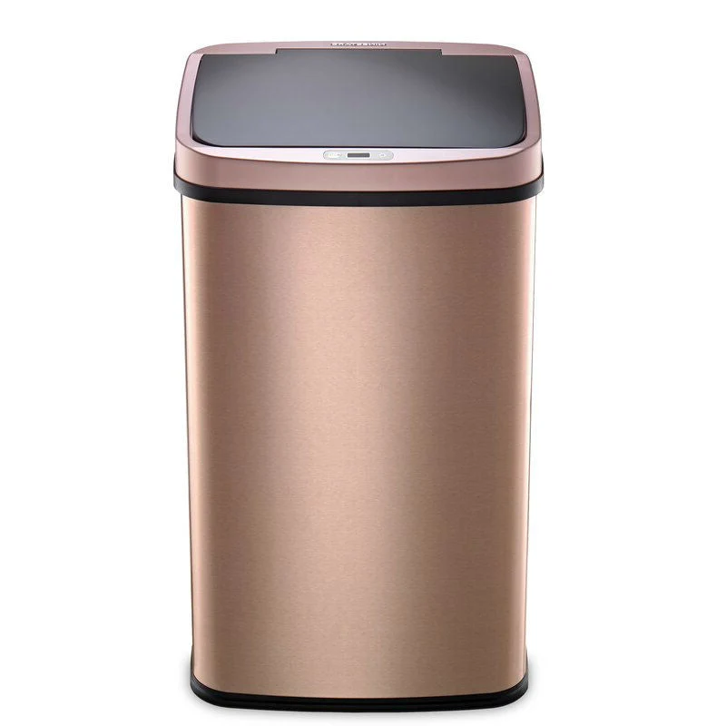 Gold 13-Gallon Stainless Steel Kitchen Trash Can with Motion Sensor Lid - Image 4