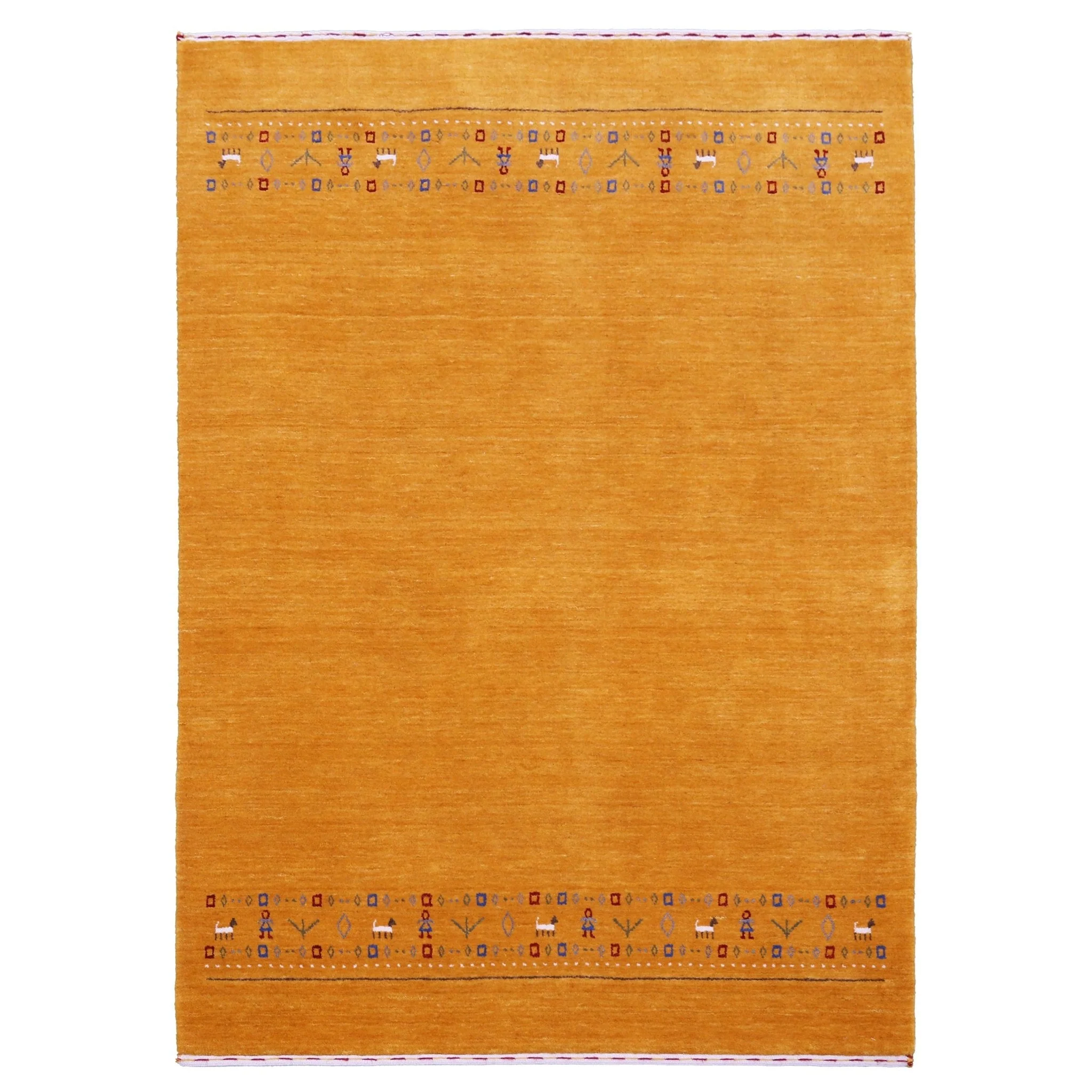 Gold And Blue Modern Design Hand Loomed Wool Area Rug - Image 11