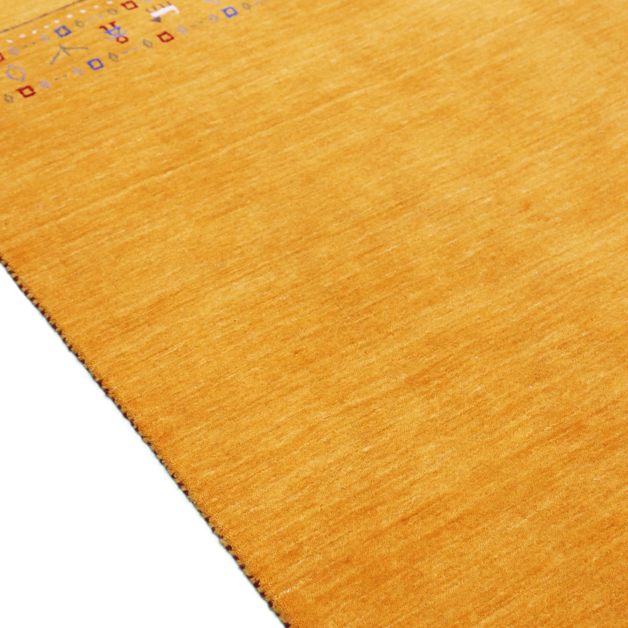 Gold And Blue Modern Design Hand Loomed Wool Area Rug - Image 8