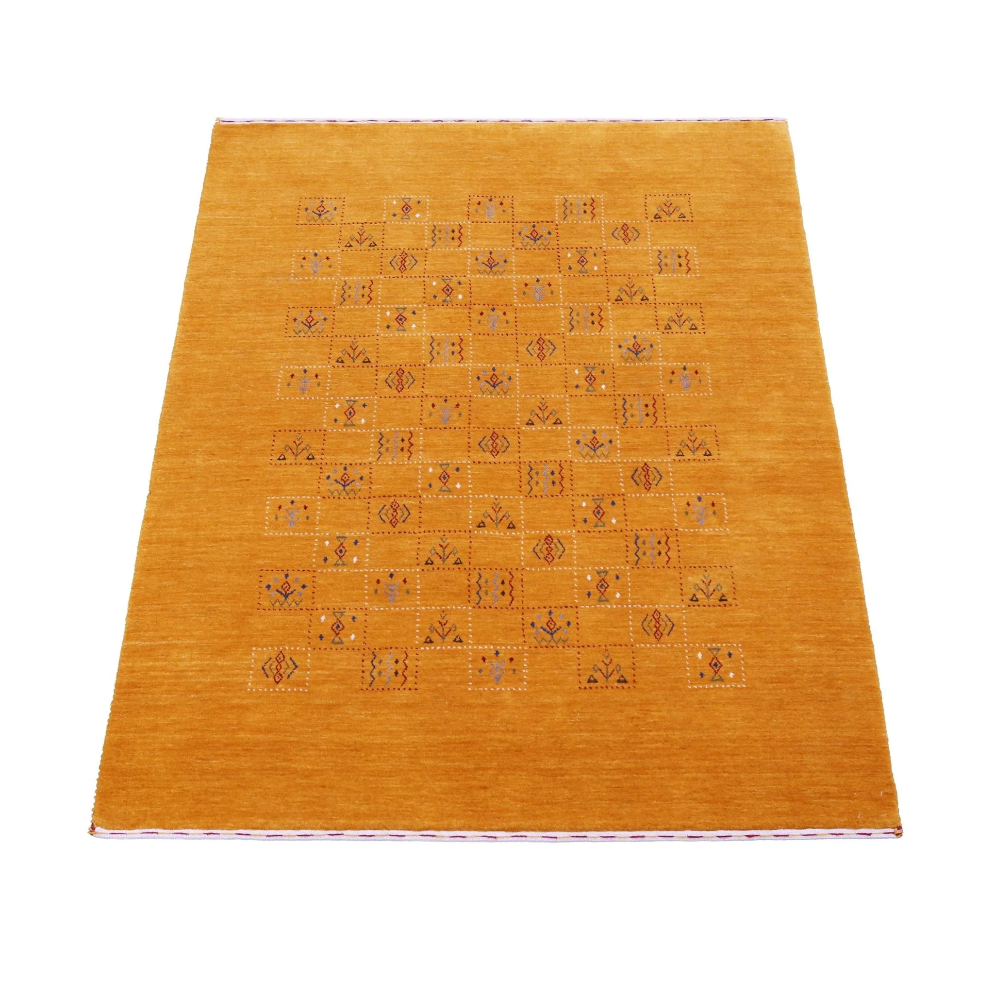 Gold Center Pattern Hand Loomed Wool Area Rug - Image 13
