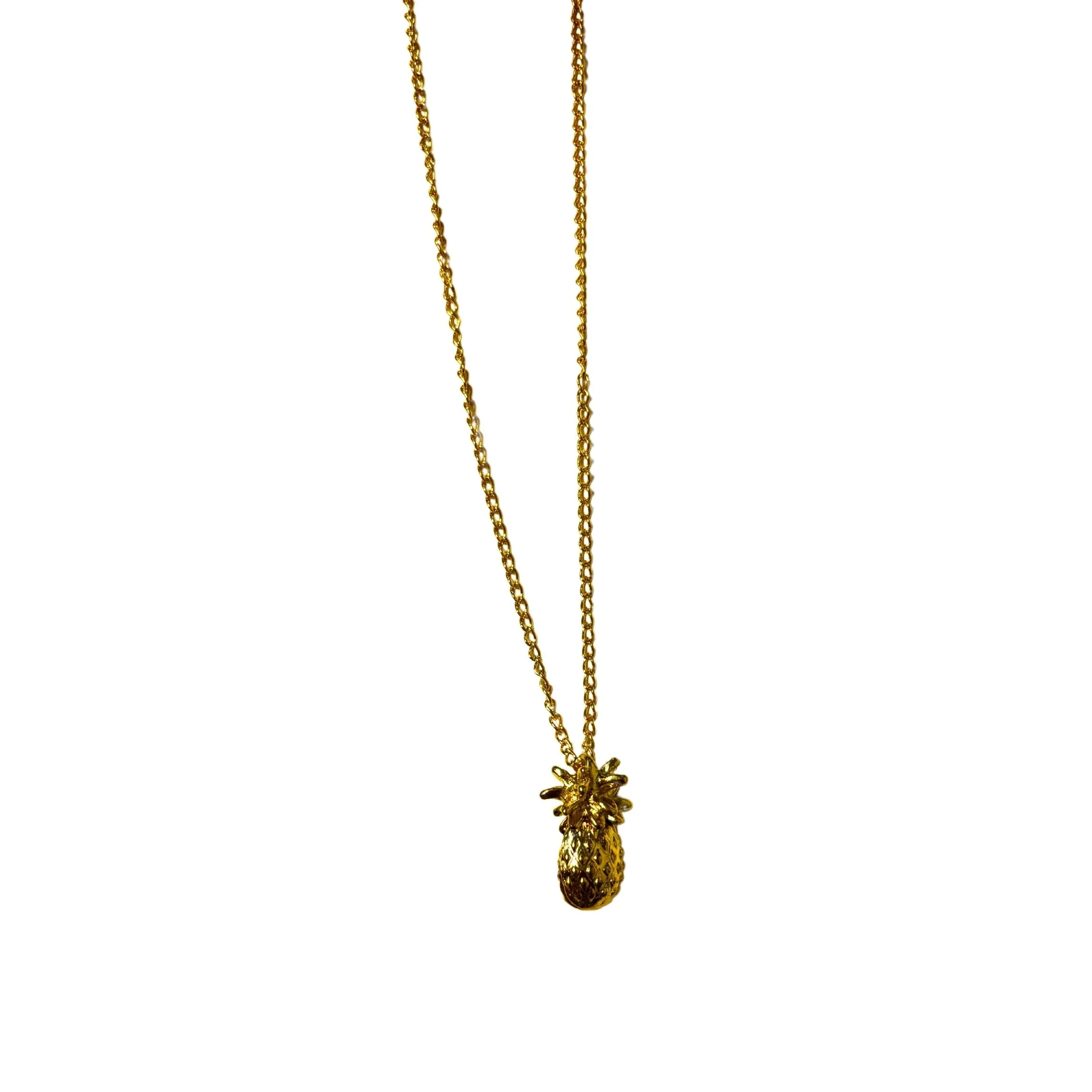 Gold Pineapple Pendant Necklace | Tropical Summer Jewelry - Image 3