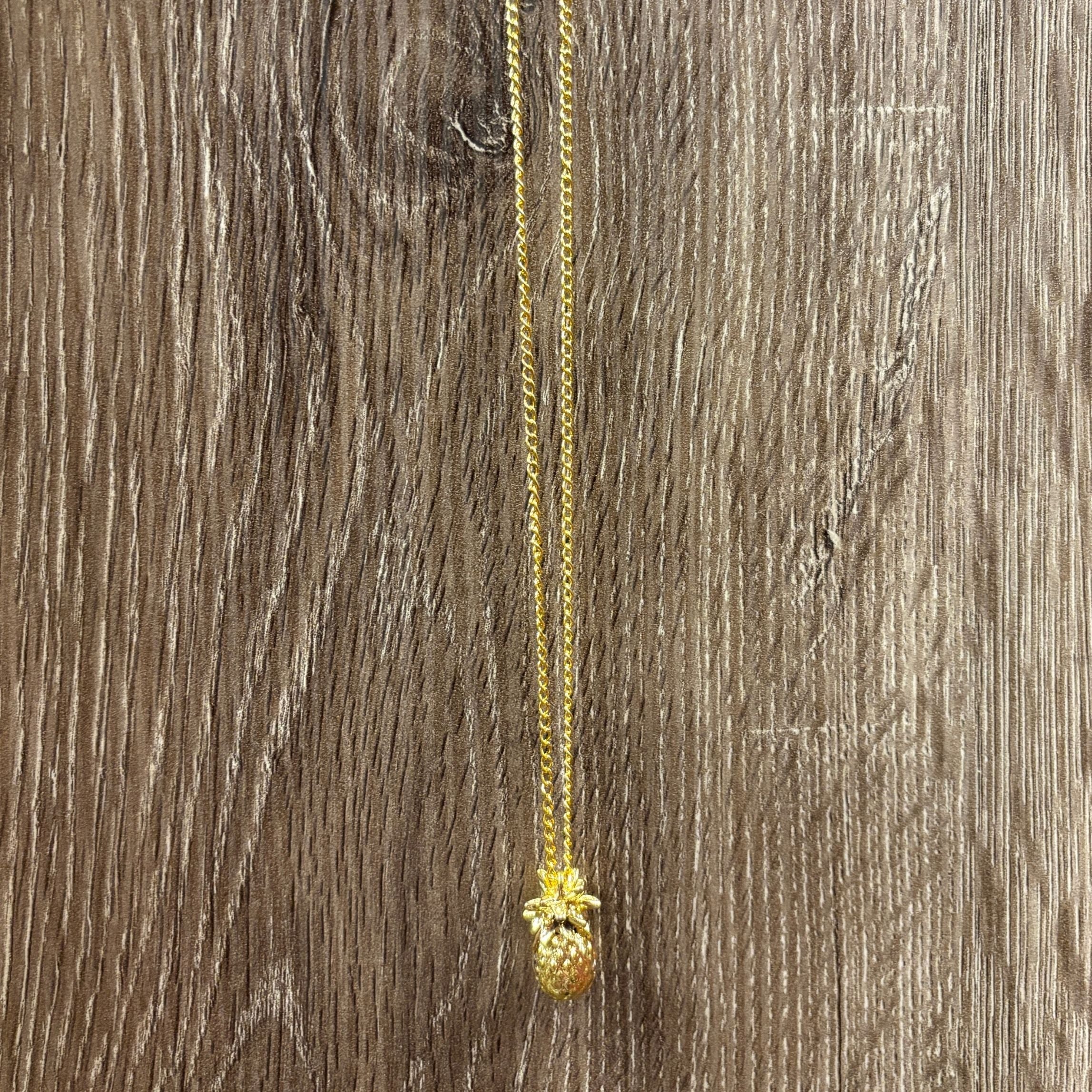Gold Pineapple Pendant Necklace | Tropical Summer Jewelry - Image 6