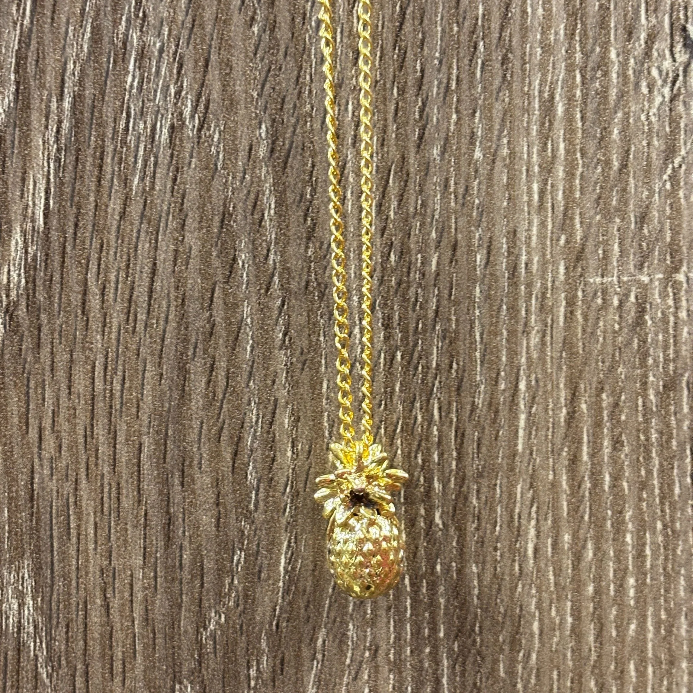 Gold Pineapple Pendant Necklace | Tropical Summer Jewelry - Image 7