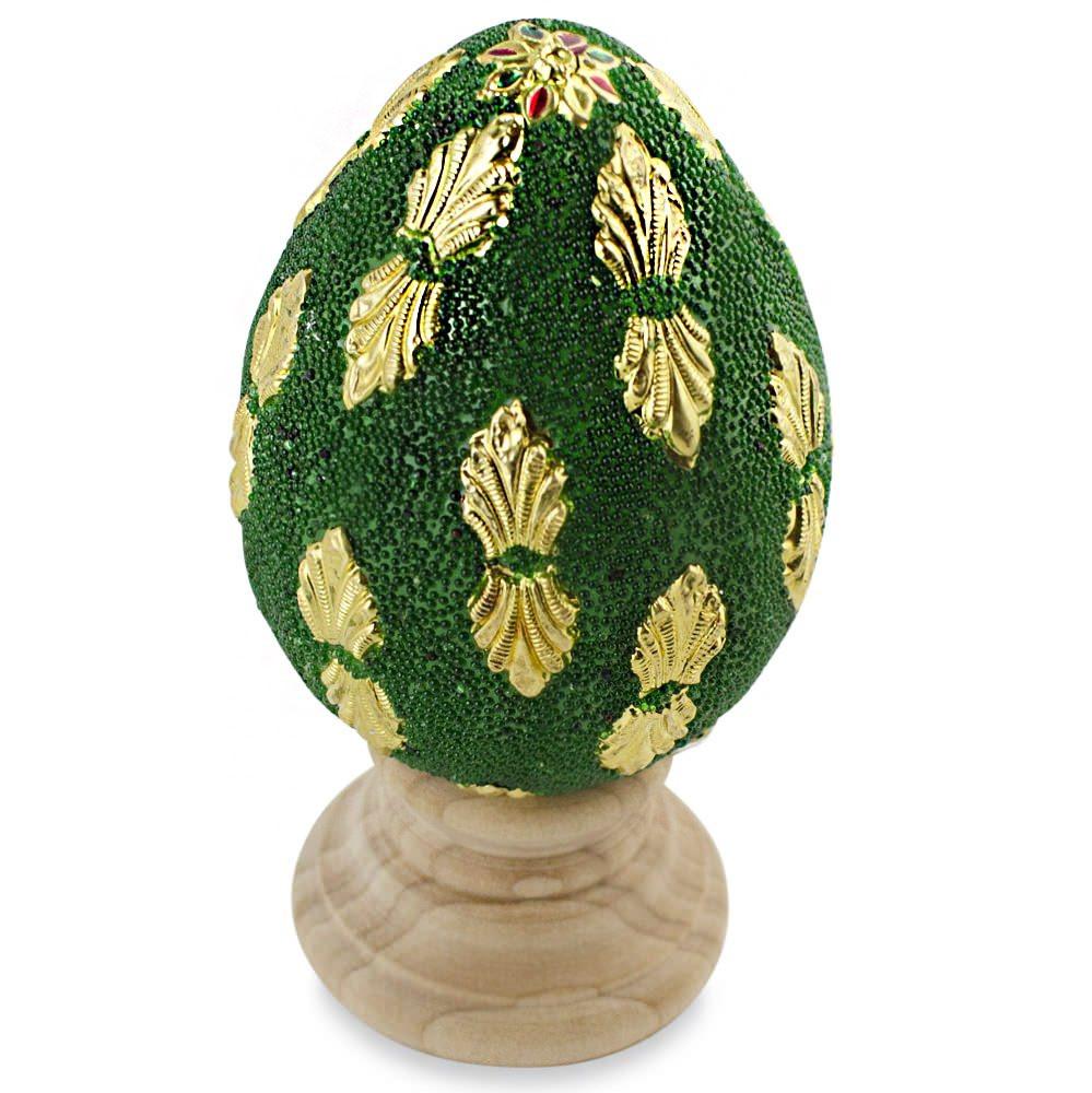 Golden Leaves Wooden Easter Egg - Image 2