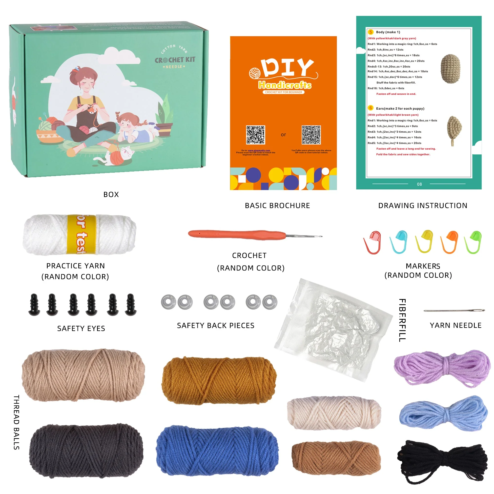 Golden Retriever Amigurumi DIY Crochet Kit Wizardi F07N8-M151 - Image 2