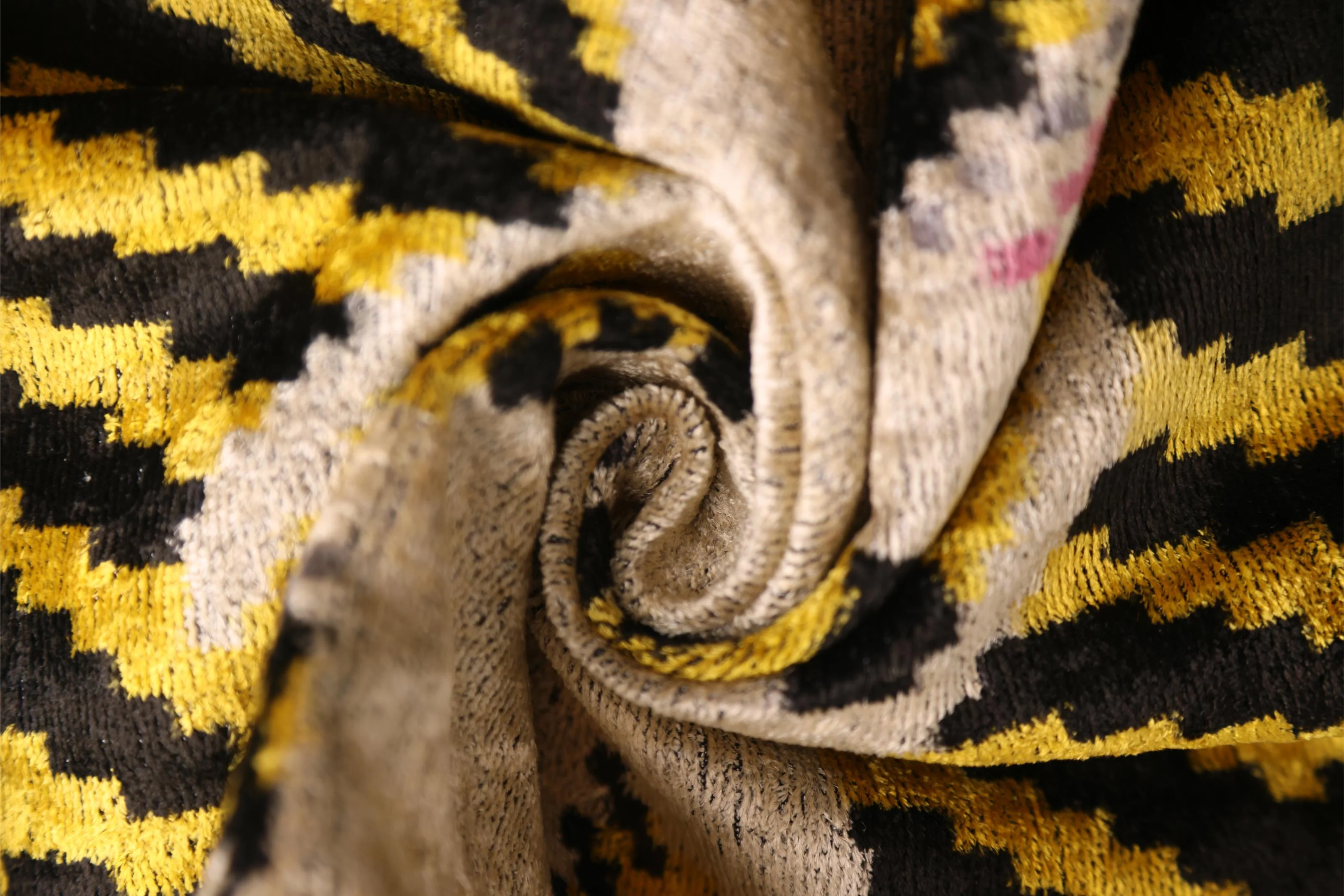Golden Tiger Silk Velvet Lumbar Pillow – 16x24 Handmade Designer Cushion - Image 2
