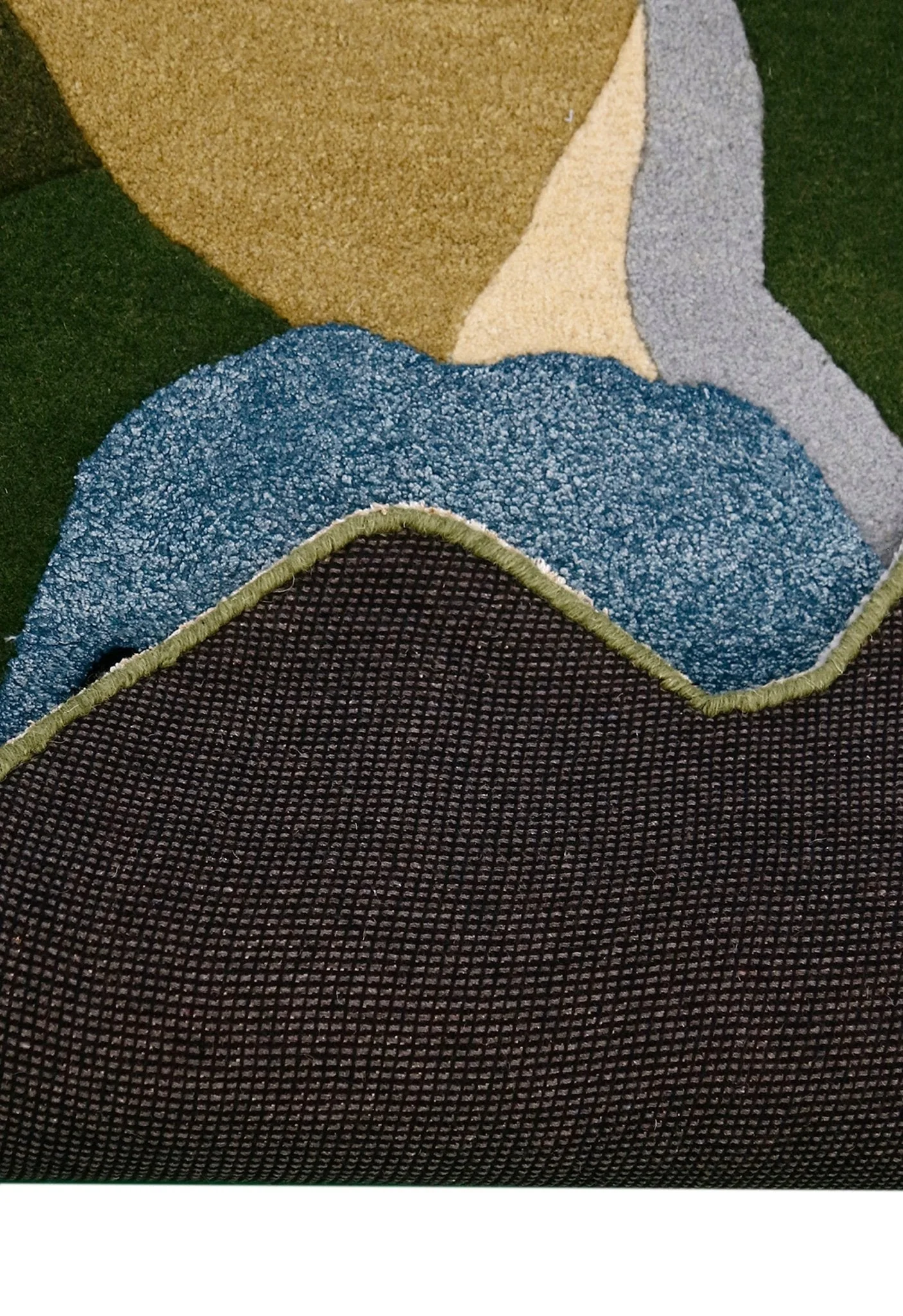 Golf course Modern Style Green Hand Tufted Wool Area Rug - Image 4