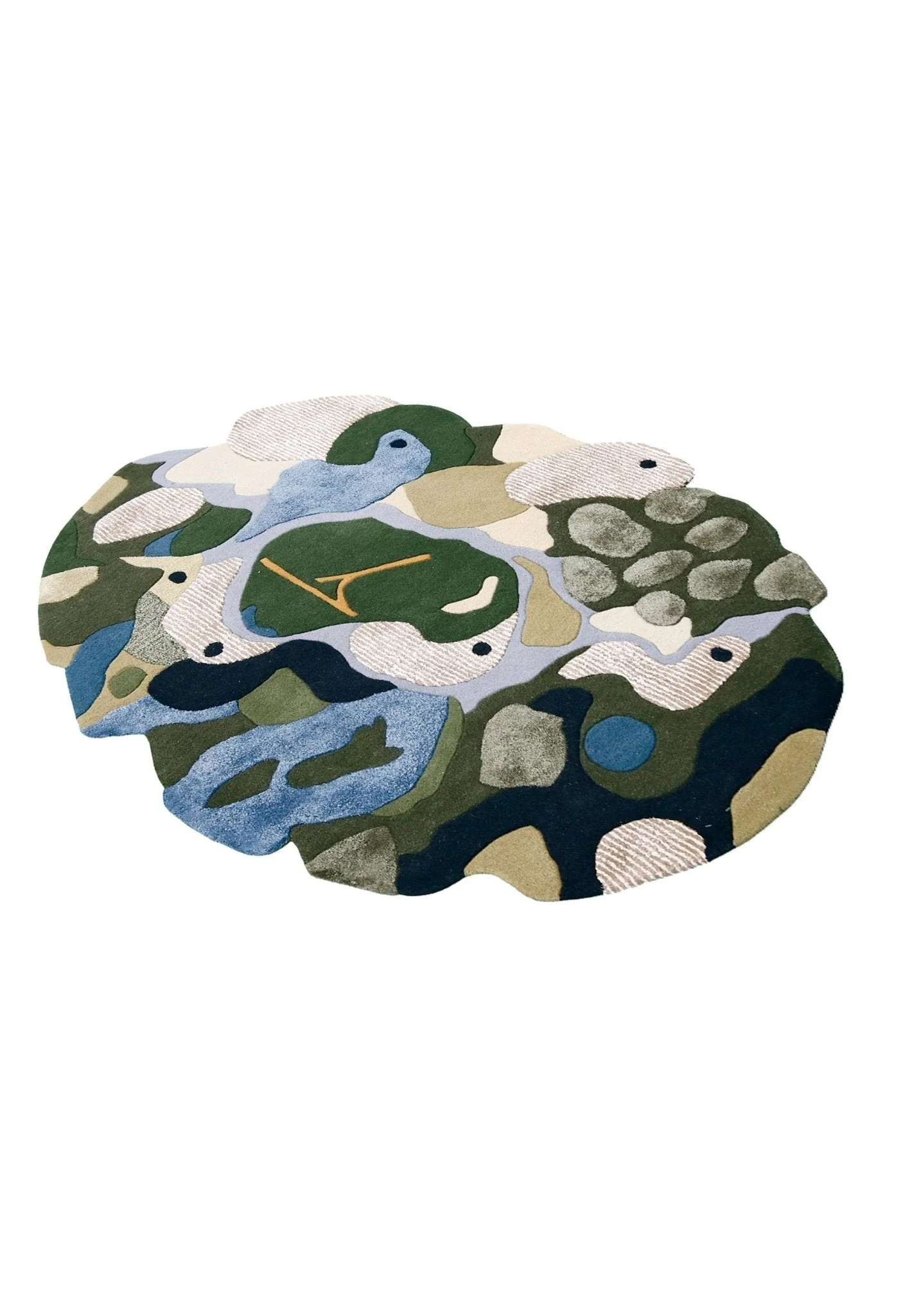 Golf course Modern Style Green Hand Tufted Wool Area Rug - Image 8