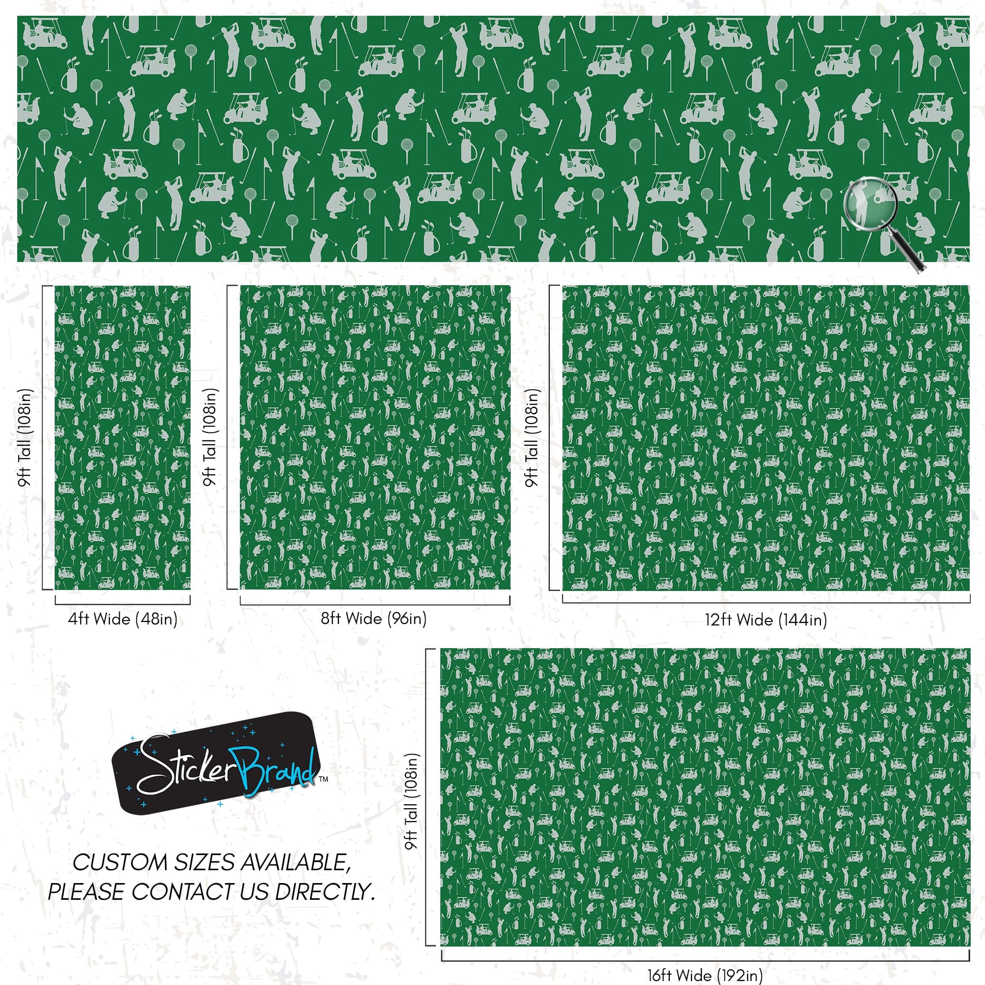 Golf Pattern Green Wallpaper Mural. #6746 - Image 10