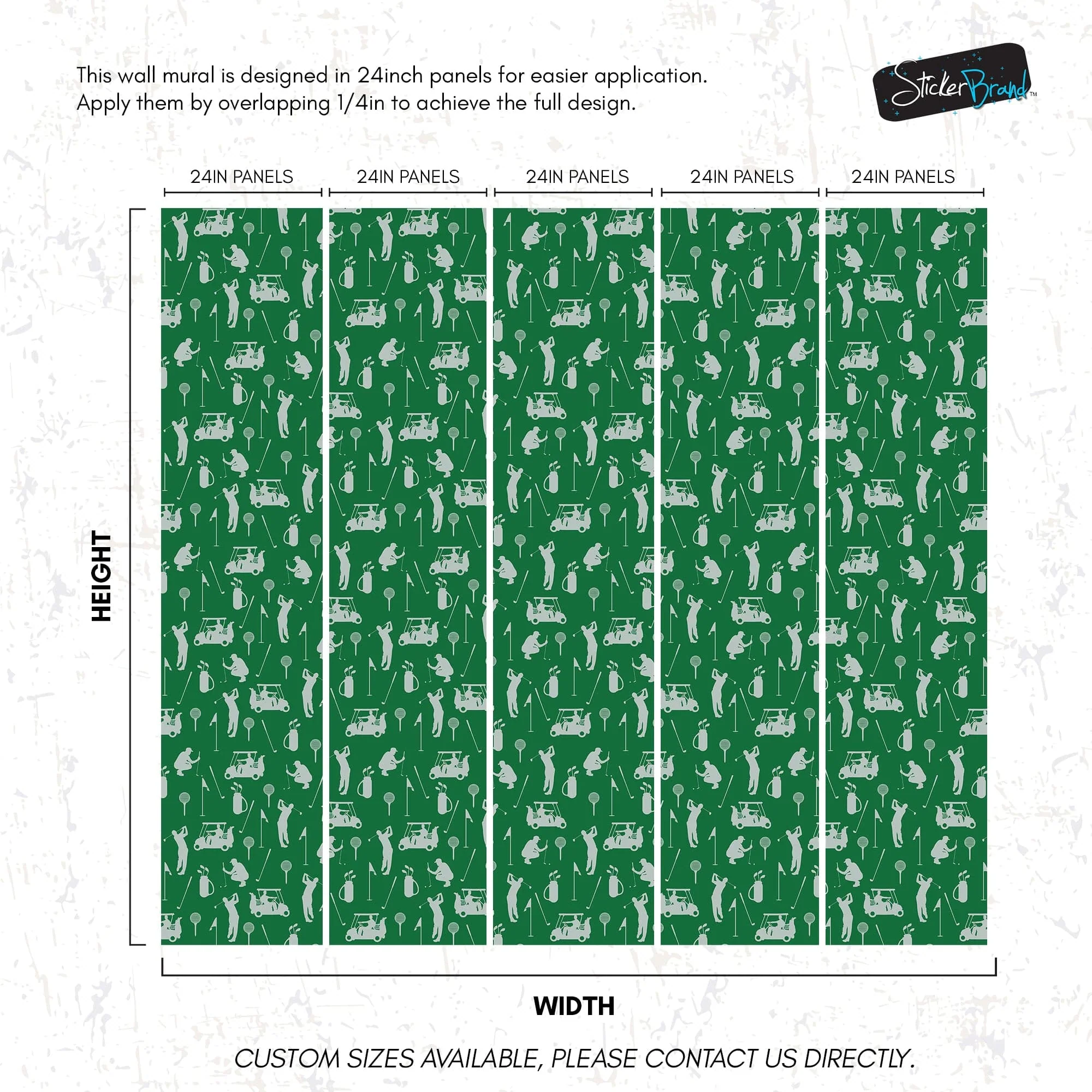 Golf Pattern Green Wallpaper Mural. #6746 - Image 11