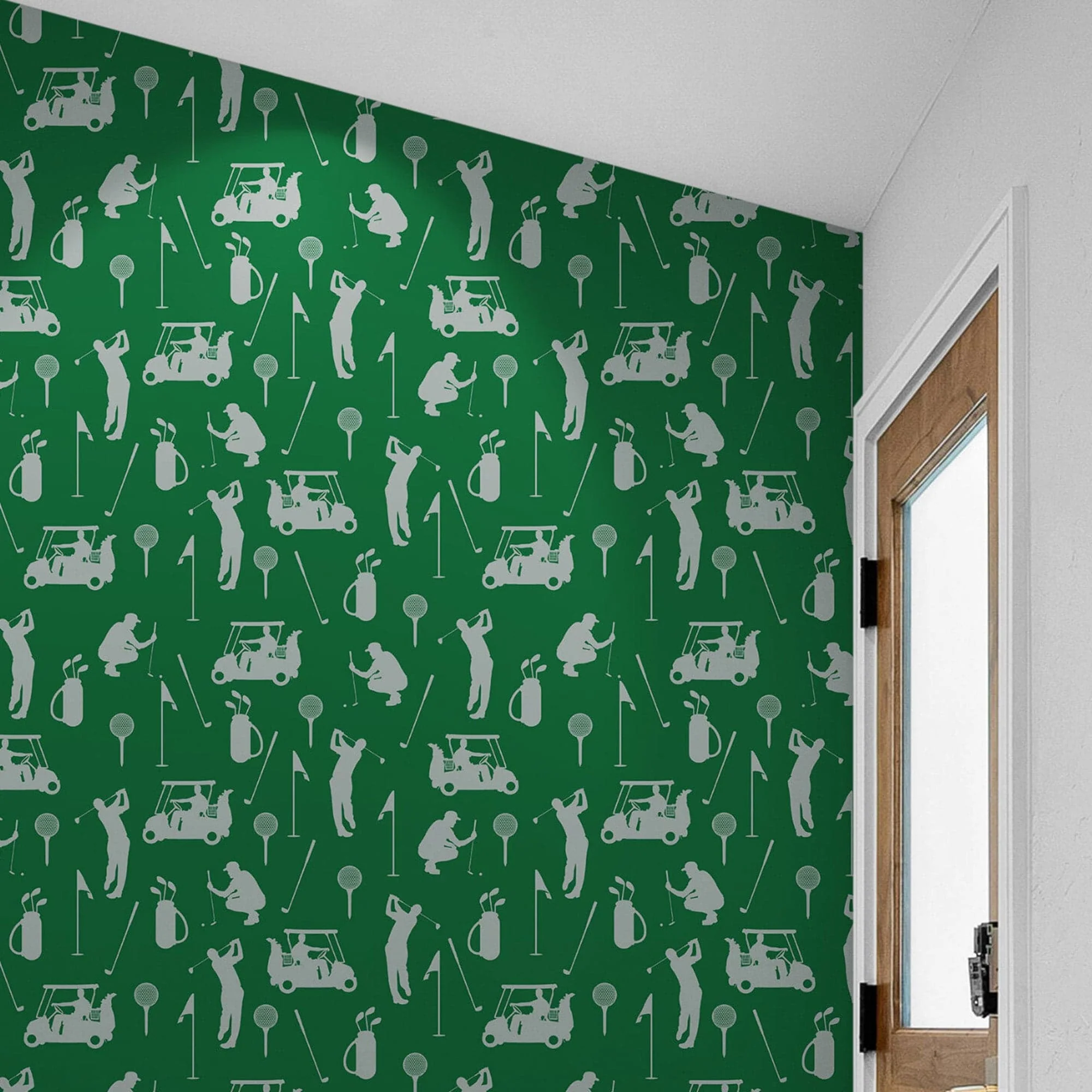 Golf Pattern Green Wallpaper Mural. #6746 - Image 2