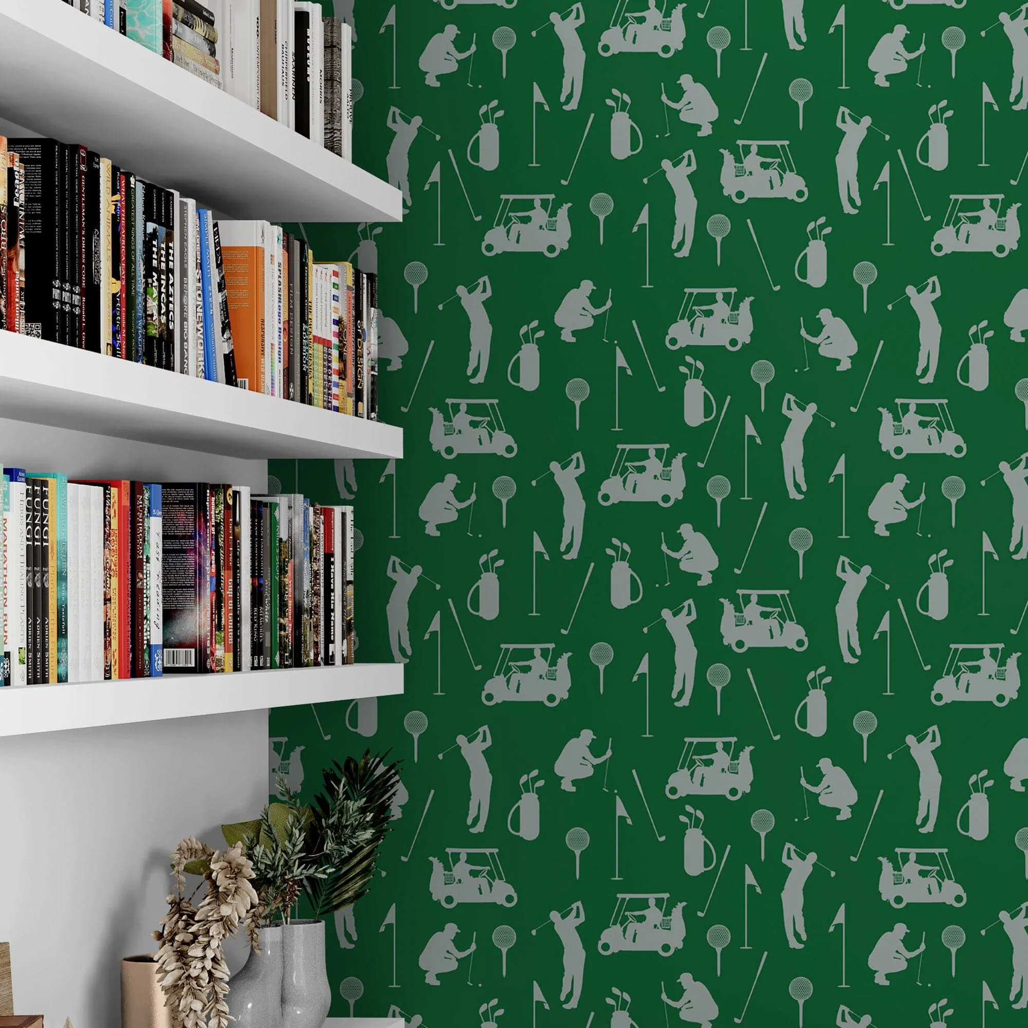 Golf Pattern Green Wallpaper Mural. #6746 - Image 4
