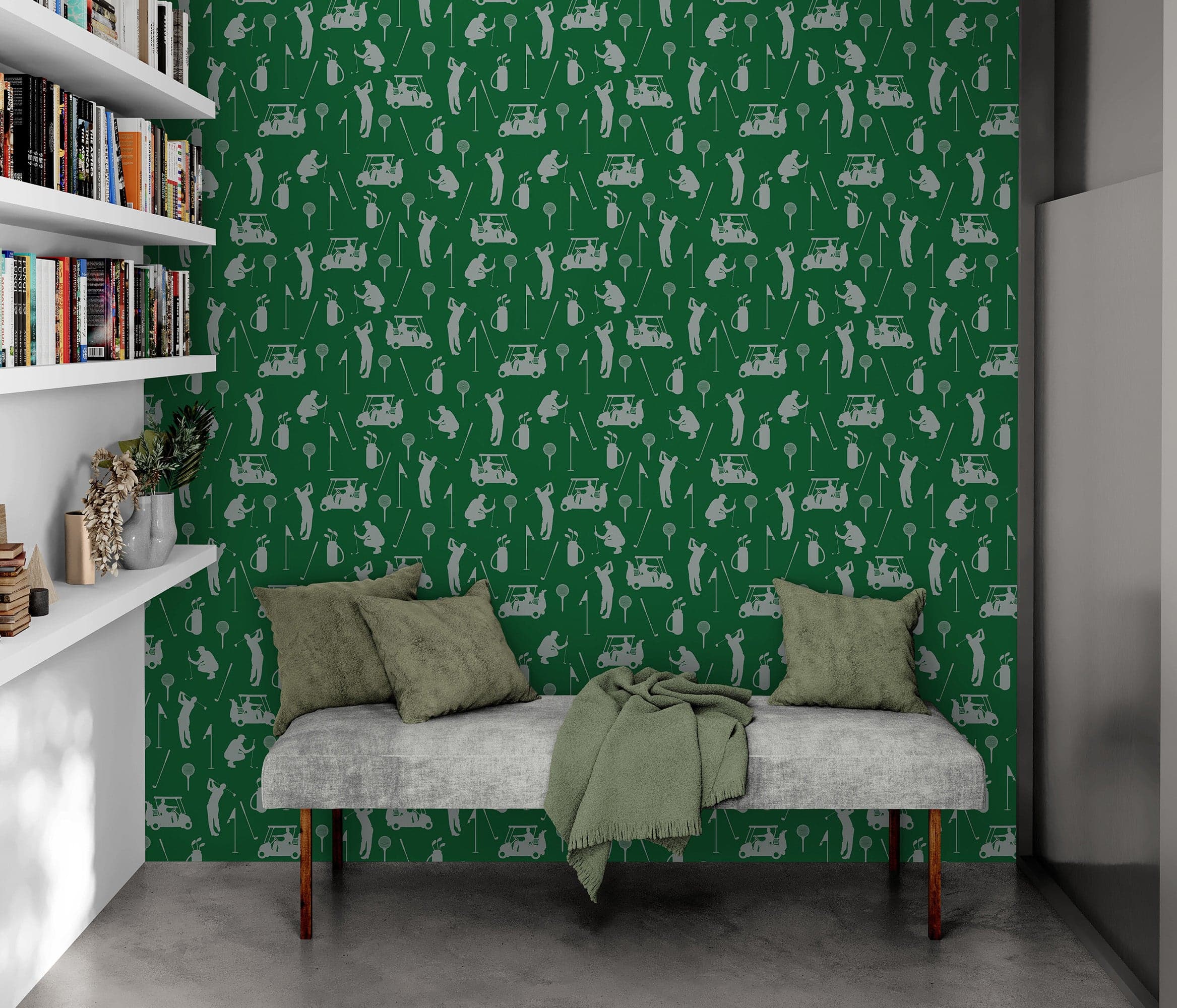 Golf Pattern Green Wallpaper Mural. #6746 - Image 5