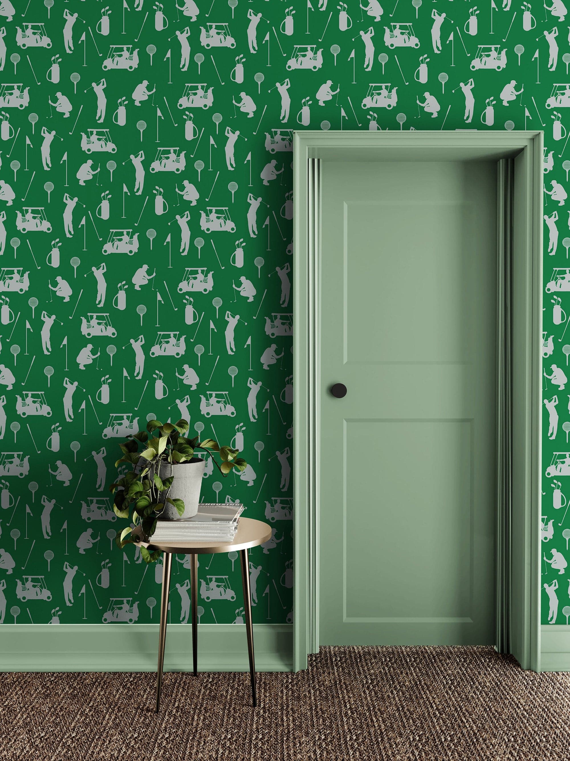 Golf Pattern Green Wallpaper Mural. #6746 - Image 7