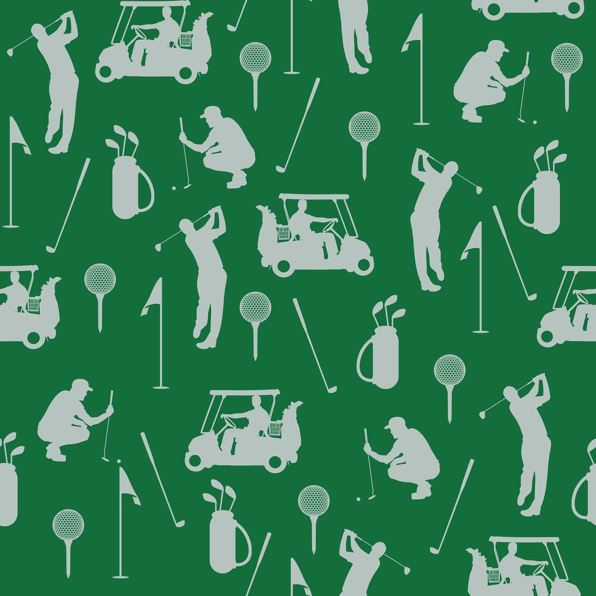 Golf Pattern Green Wallpaper Mural. #6746 - Image 9