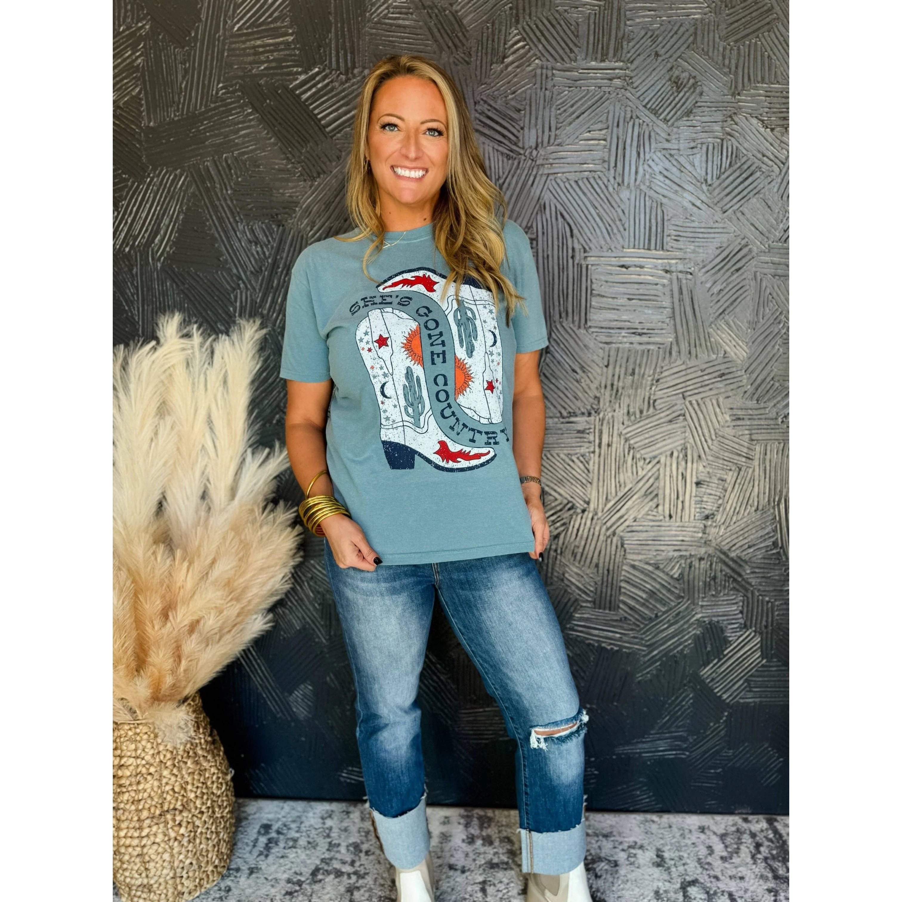 Gone Country Cowboy Shoes Cotton Unisex Fit Shirt [Available in Sizes SM-XL] - Image 3