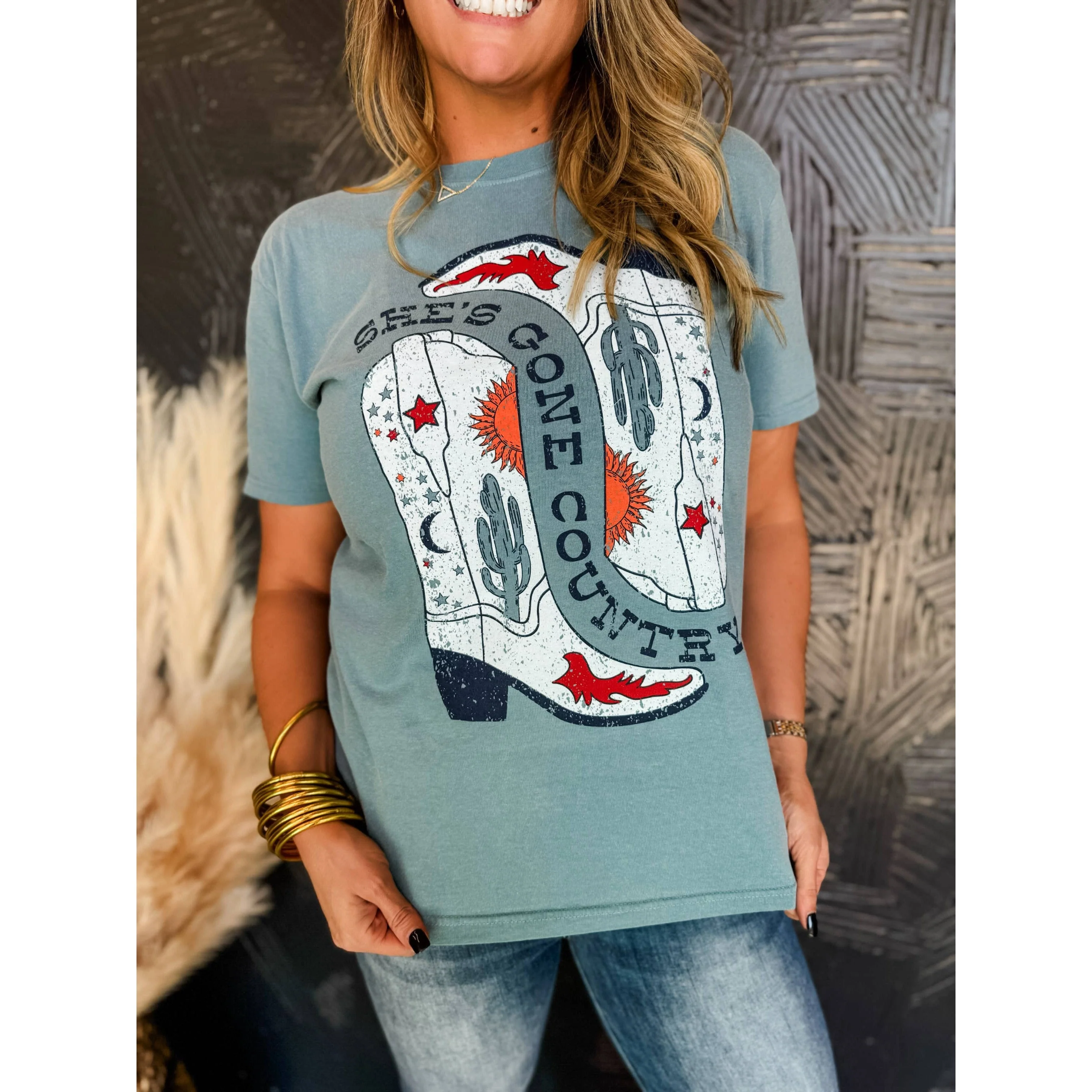 Gone Country Cowboy Shoes Cotton Unisex Fit Shirt [Available in Sizes SM-XL] - Image 4