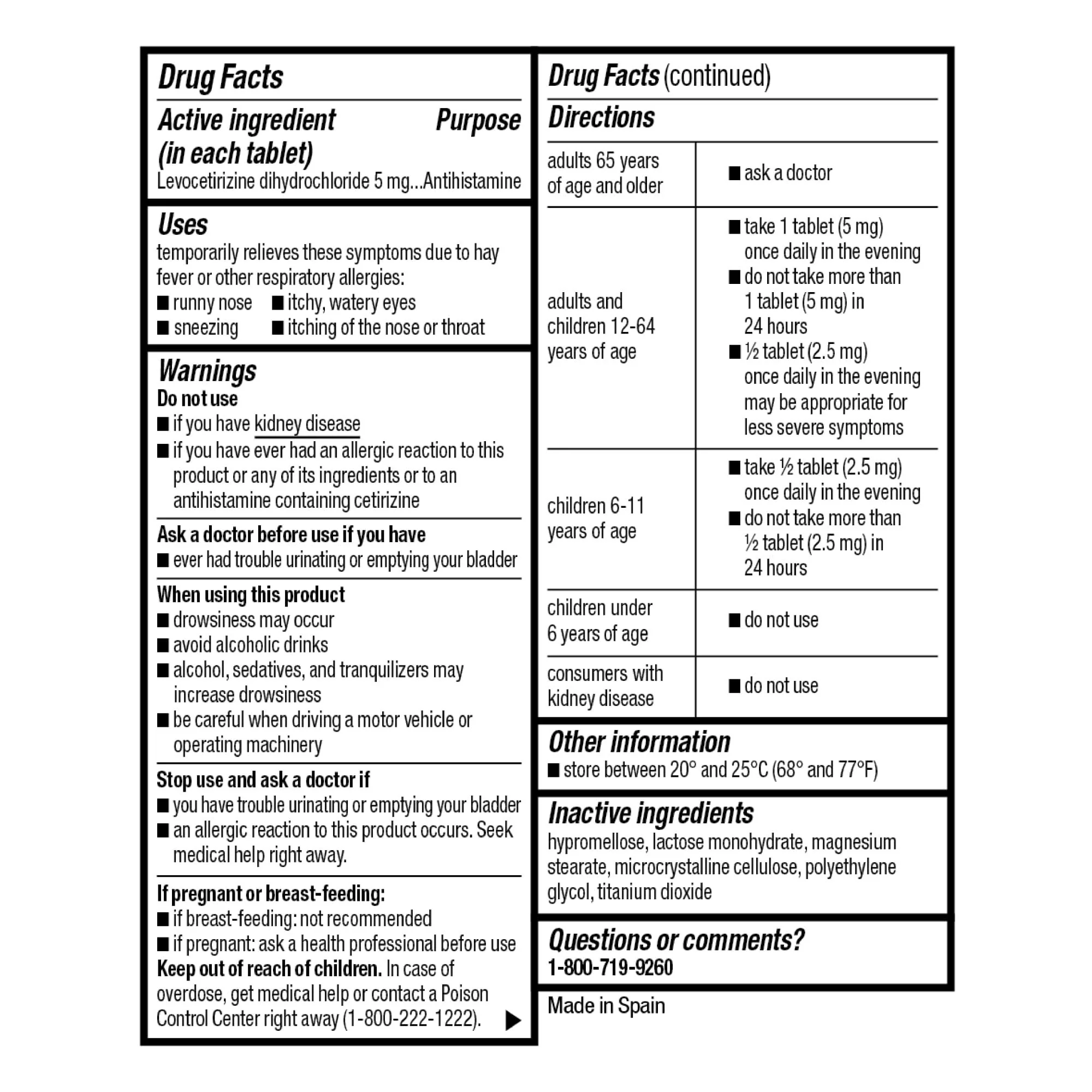 Good Sense Levocetirizine Dihydrochloride Tablets, Antihistamine, 5 mg, 35 Count (Pack of 1) - Image 5