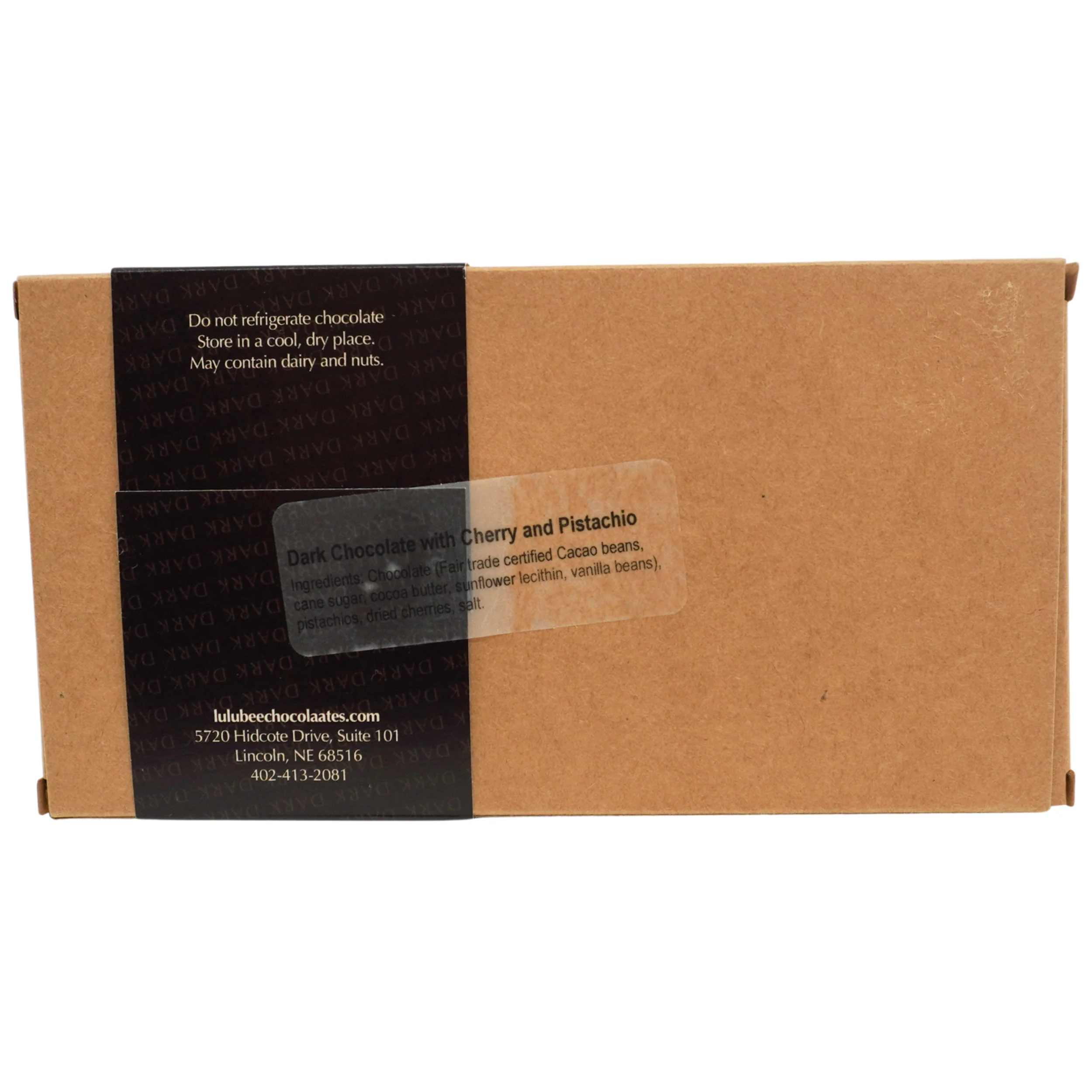 Gourmet Dark Chocolate Bar with Cherries & Pistachios | Lulubee Artisanal Chocolates - Image 2