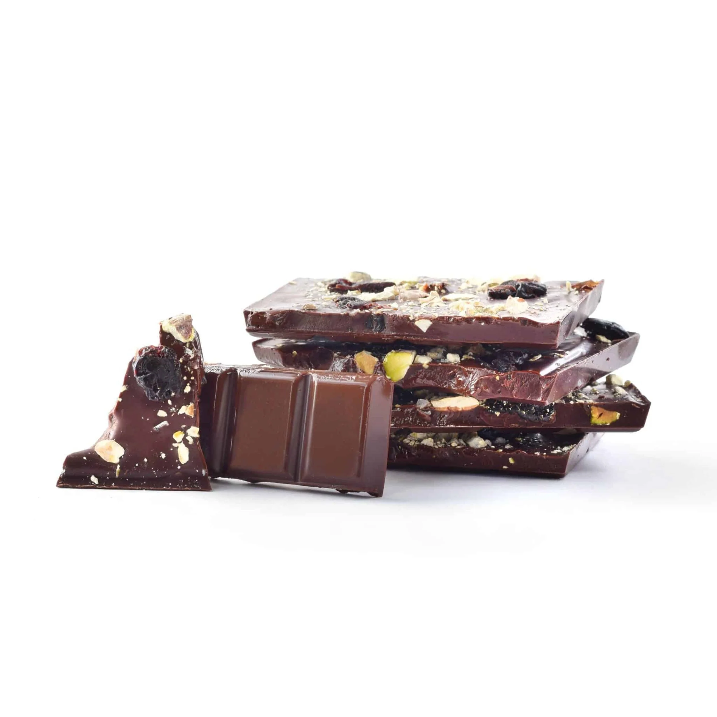 Gourmet Dark Chocolate Bar with Cherries & Pistachios | Lulubee Artisanal Chocolates - Image 3