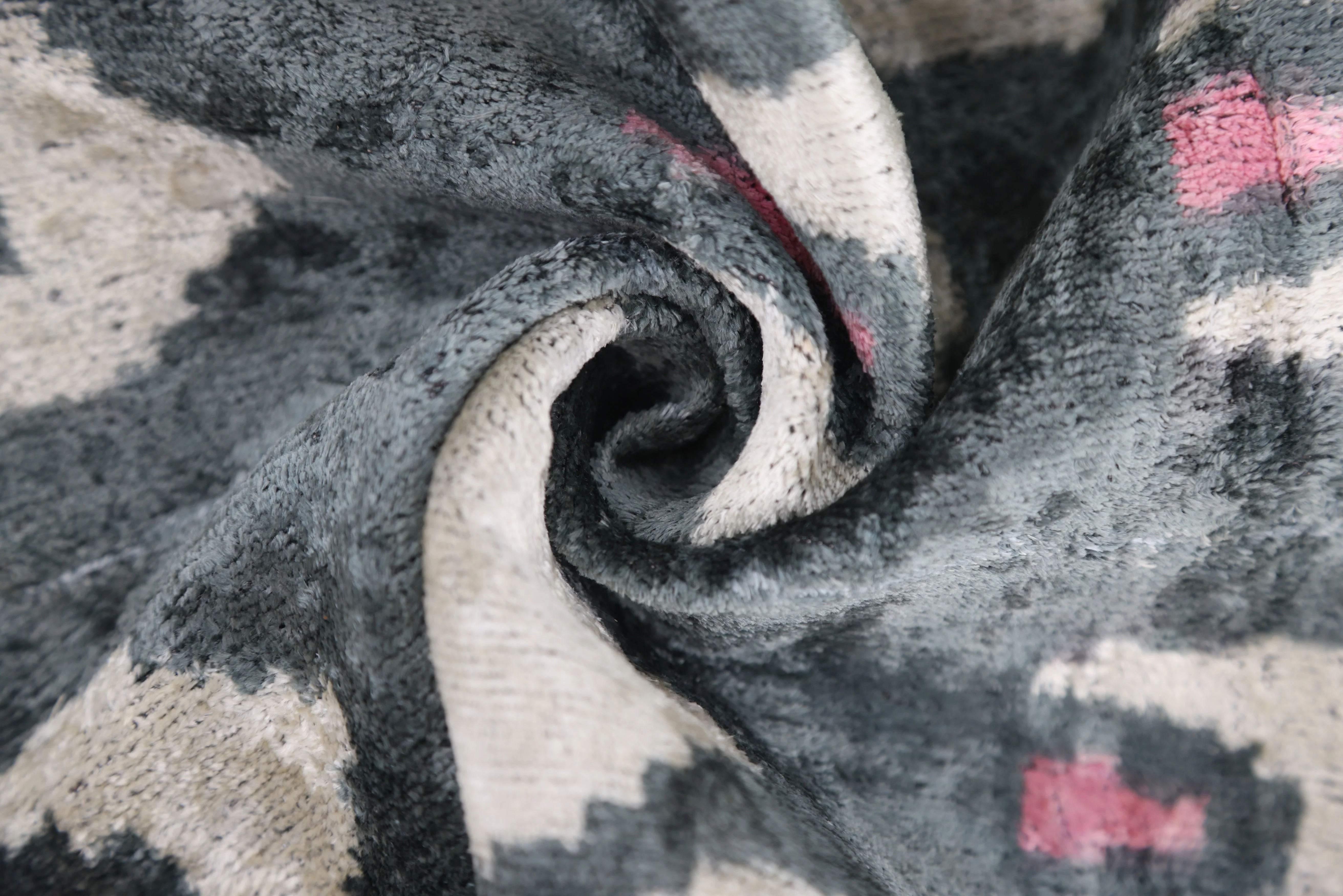 Gray & Blush Velvet Throw Pillow – 16x16 | Handmade Luxury - Image 2