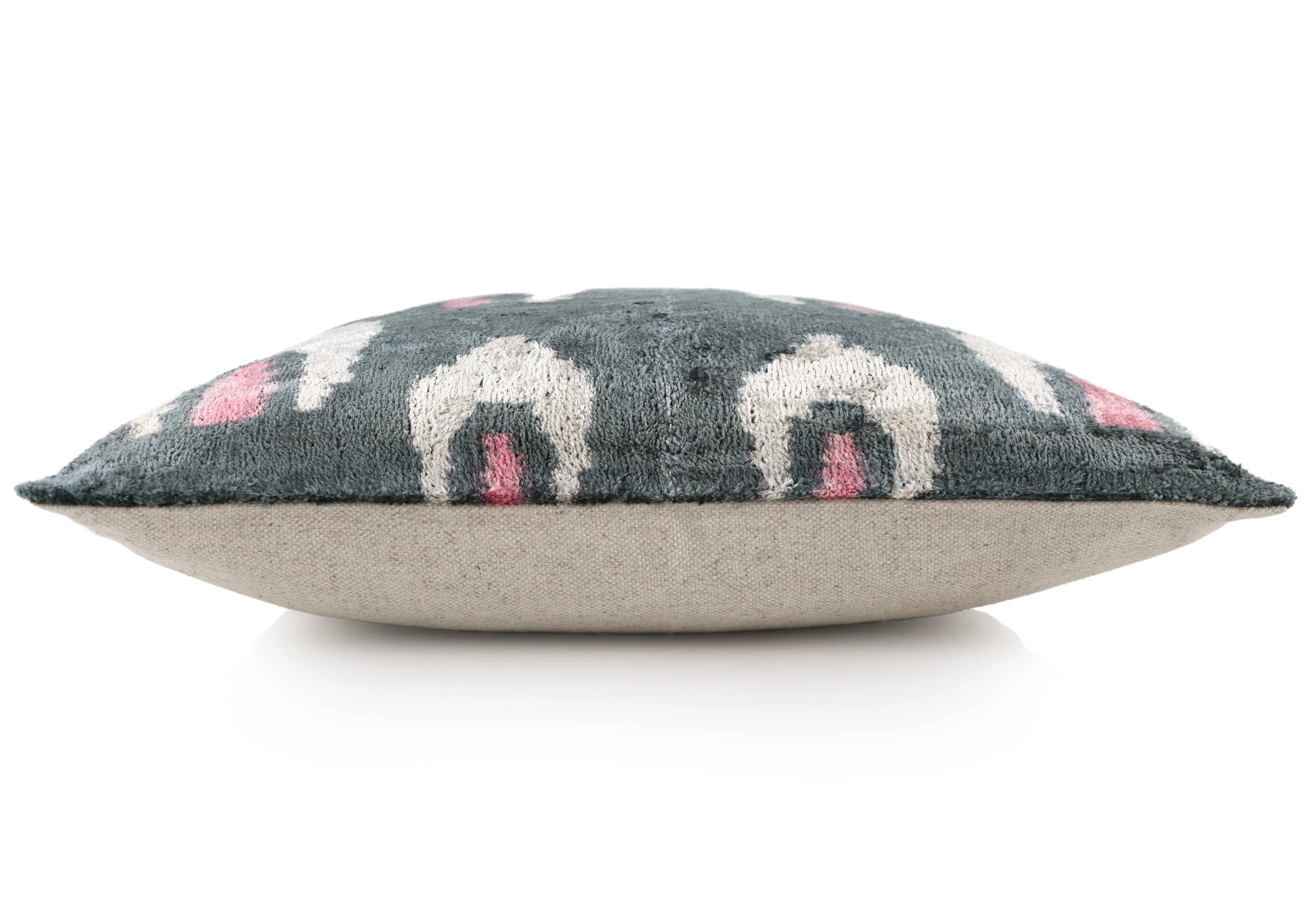 Gray & Blush Velvet Throw Pillow – 16x16 | Handmade Luxury - Image 3