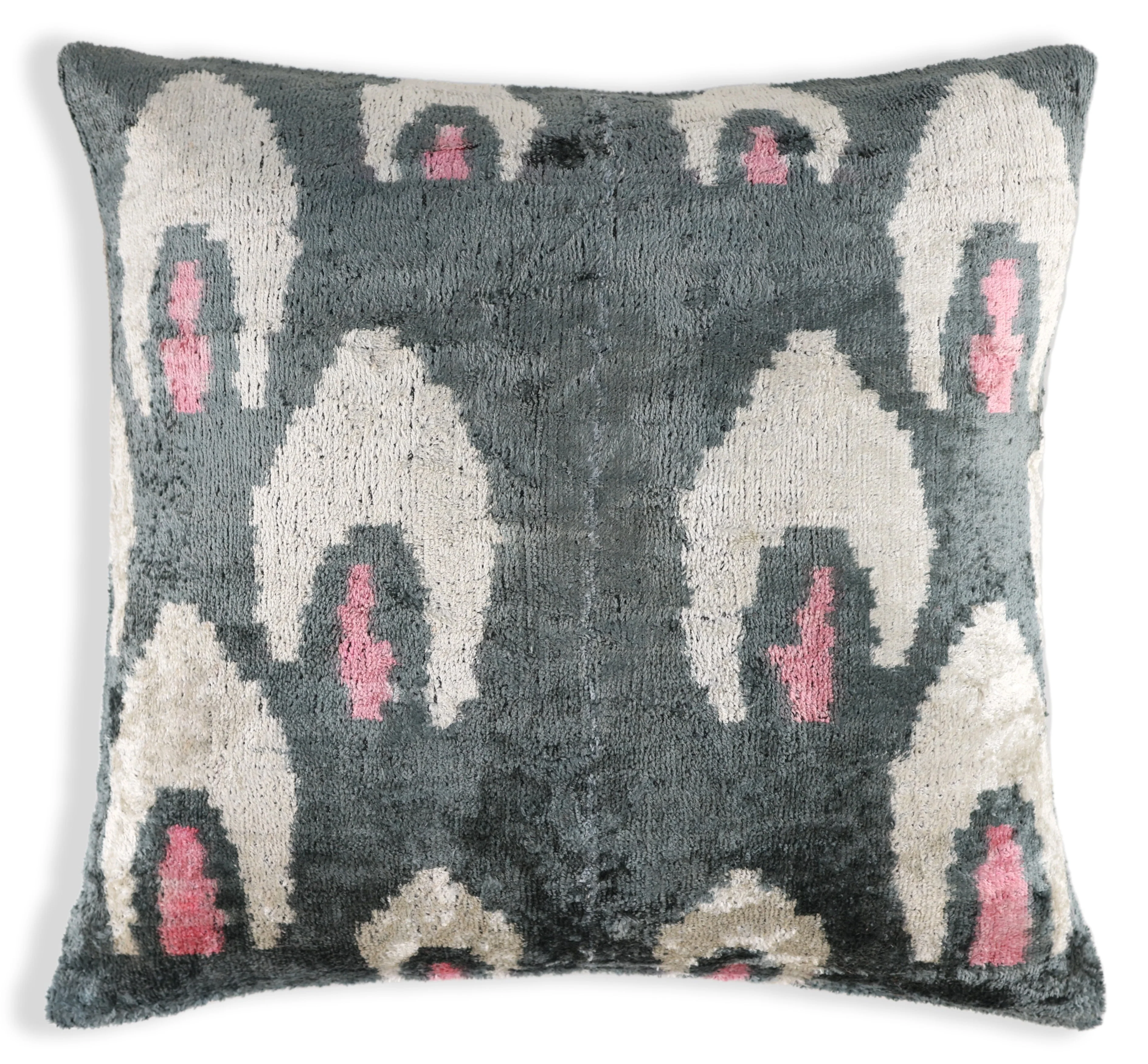 Gray & Blush Velvet Throw Pillow – 16x16 | Handmade Luxury - Image 5