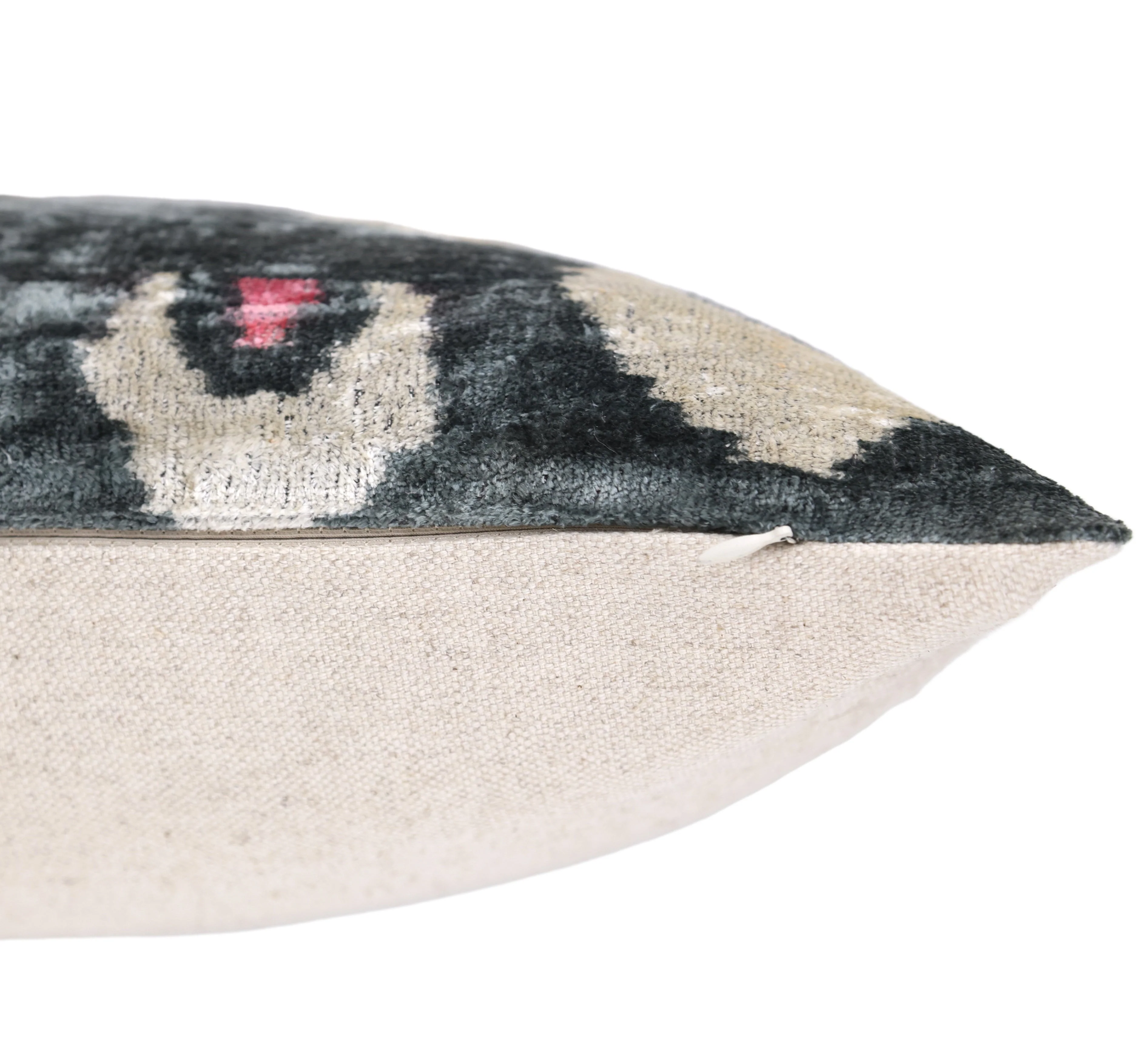 Gray & Blush Velvet Throw Pillow – 16x16 | Handmade Luxury - Image 6