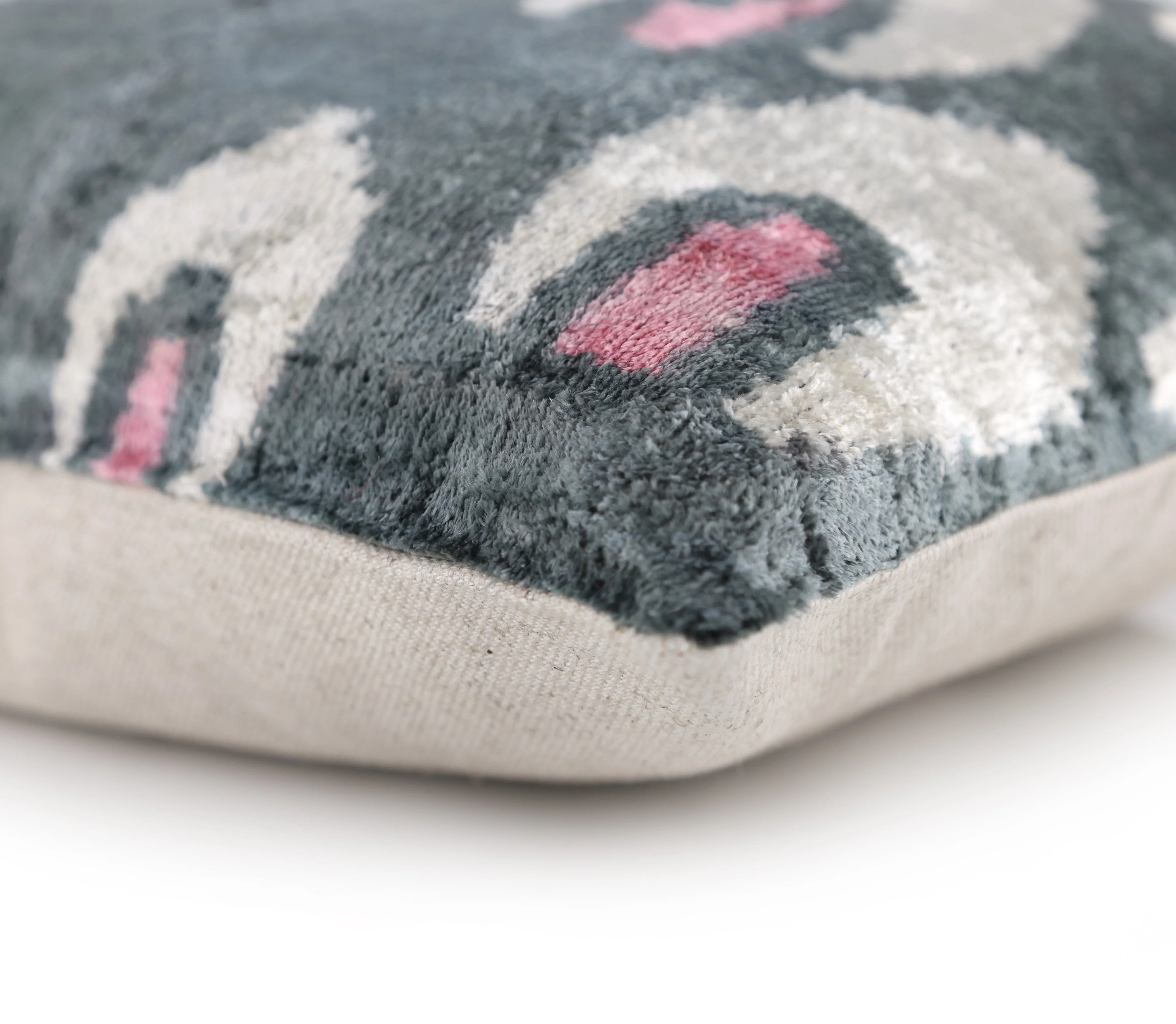 Gray & Blush Velvet Throw Pillow – 16x16 | Handmade Luxury - Image 8